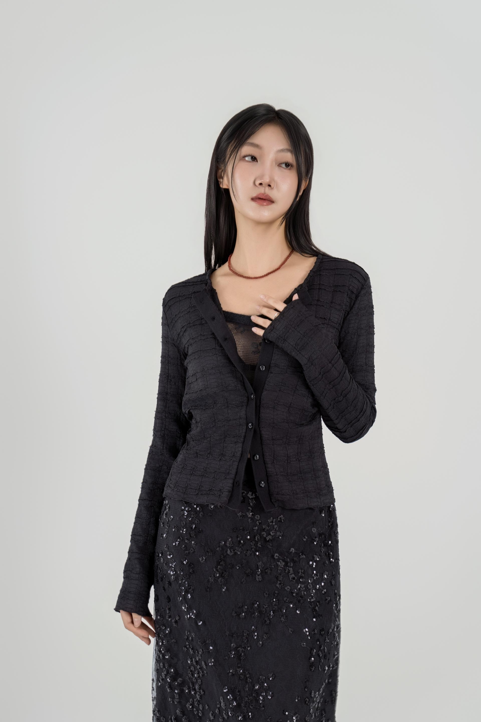 링클웨이브 시어 가디건