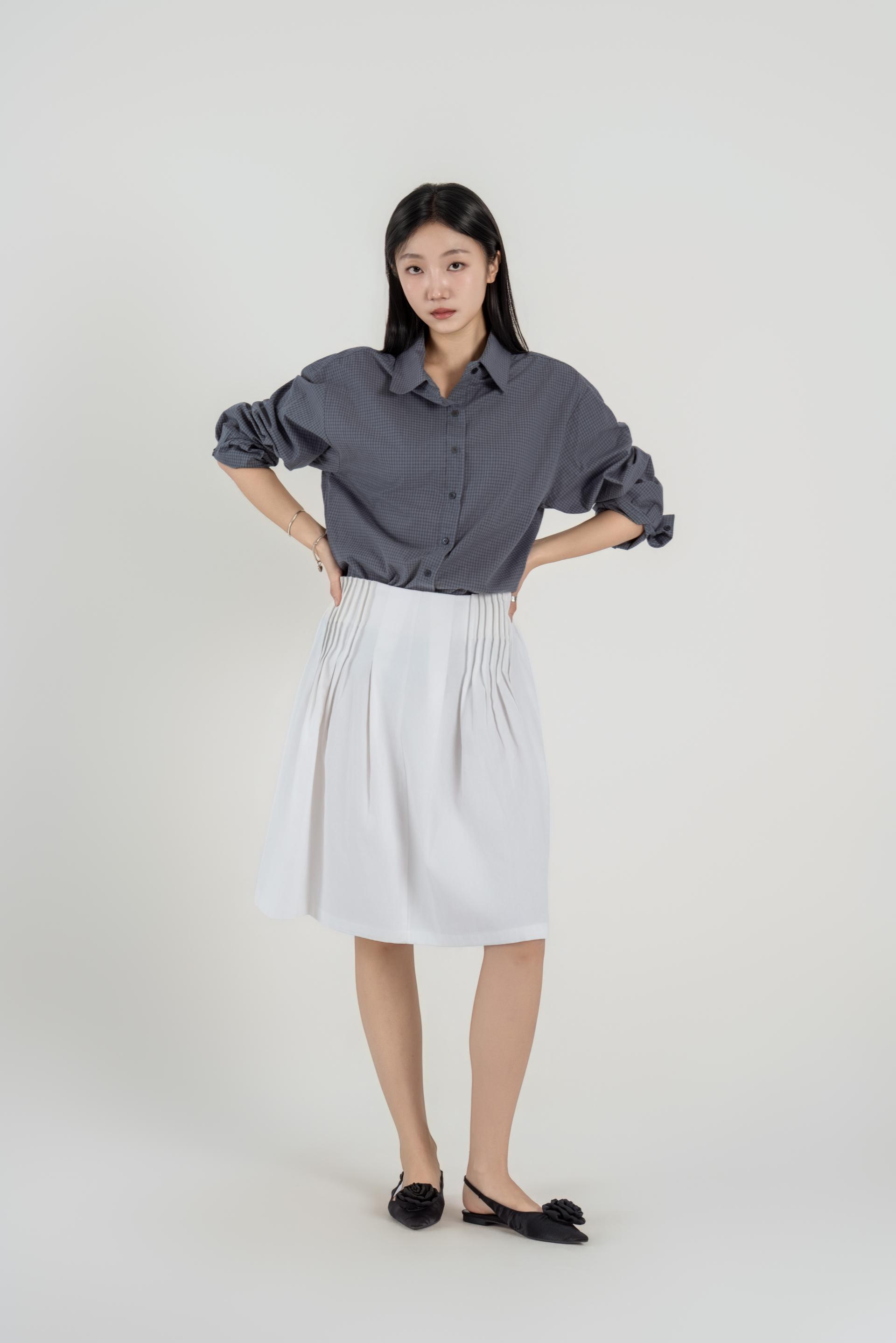 핀턱 볼륨 와이드 팬츠 복제