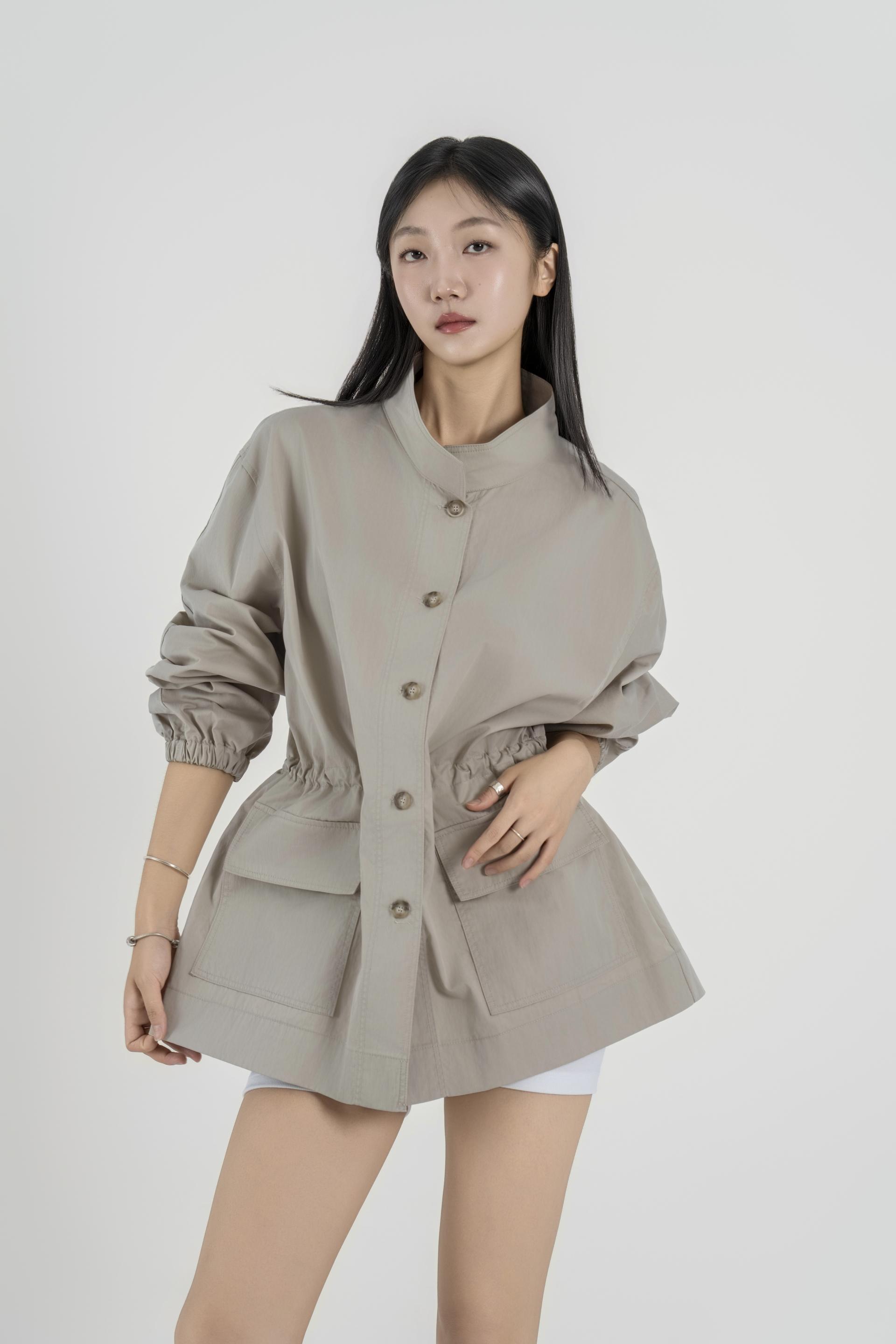 웨이스트 셔링 아웃포켓 필드 자켓