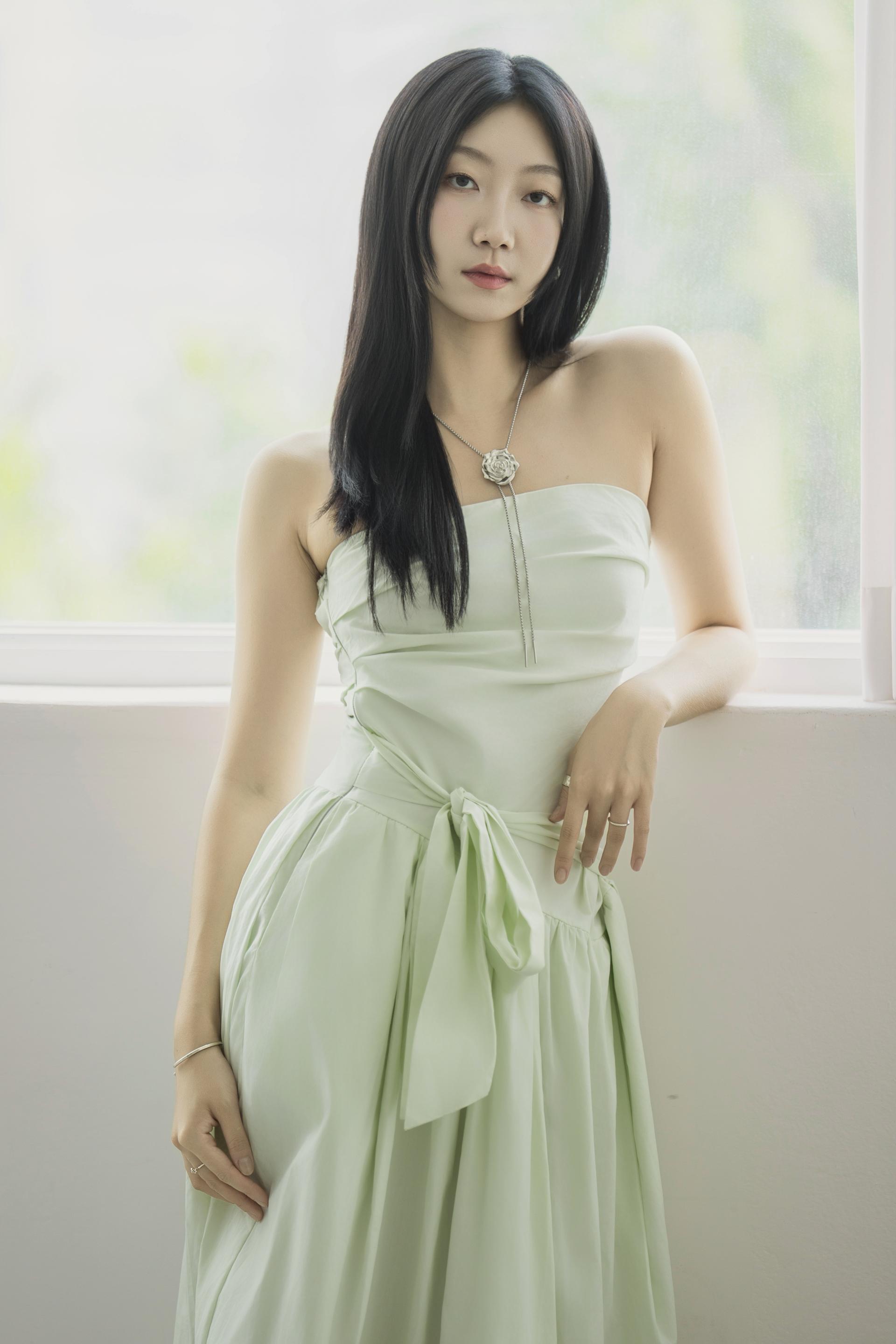 리본 웨이스트 벌룬 원피스