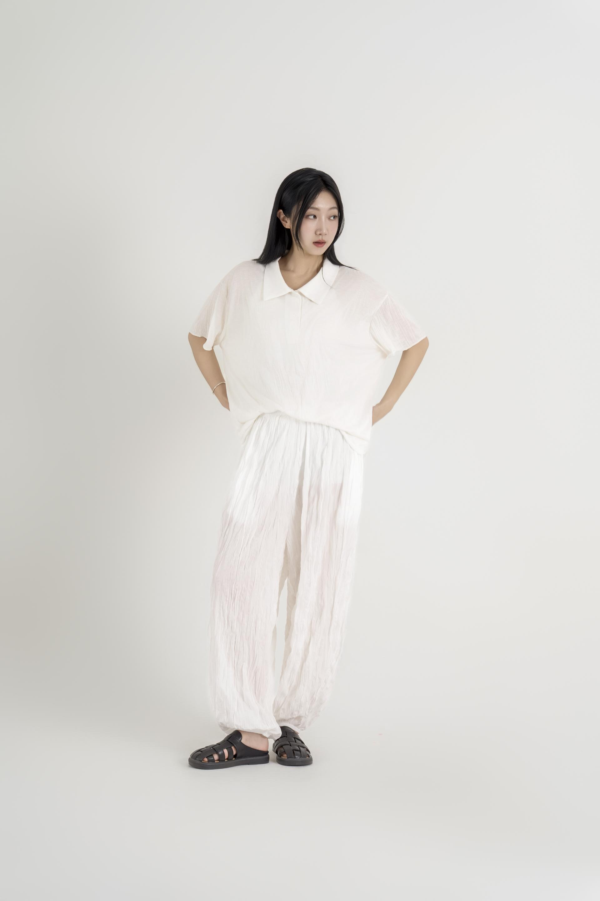 텍스처 볼륨 하렘 팬츠