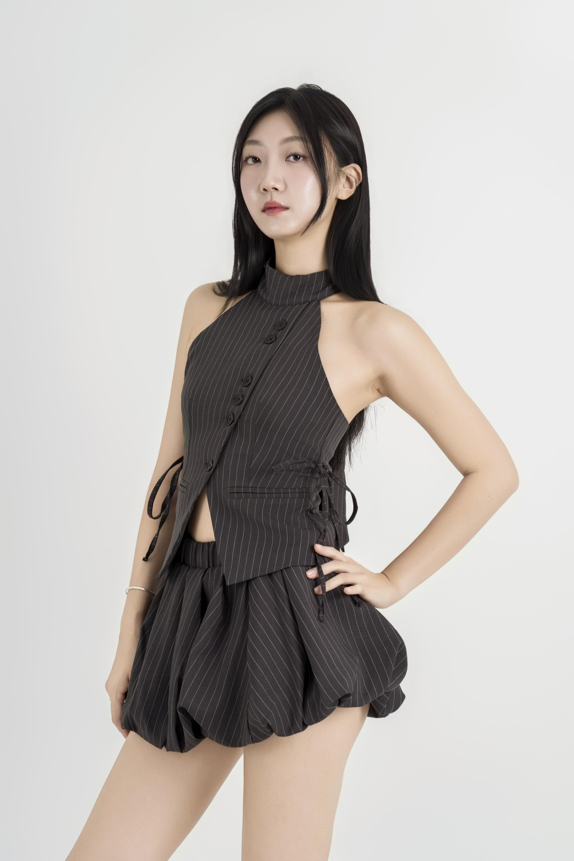 홀터 베스트 벌룬 셋업