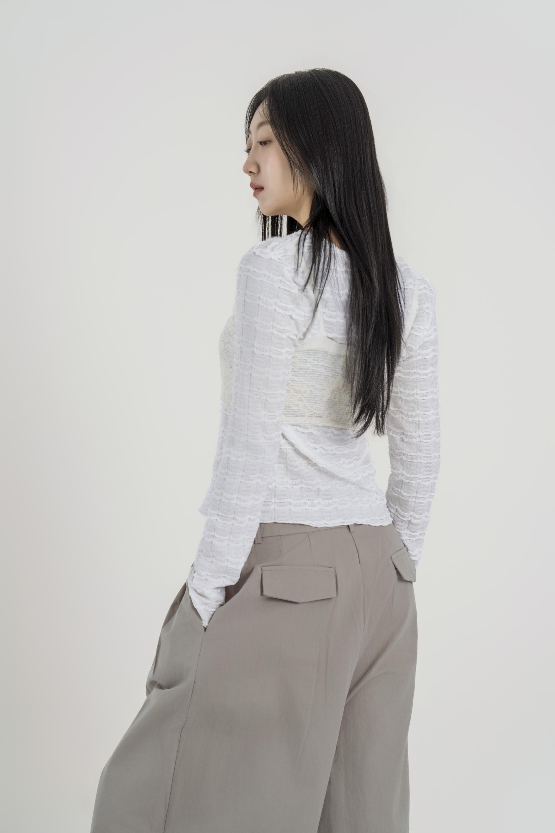핀턱 볼륨 와이드 팬츠