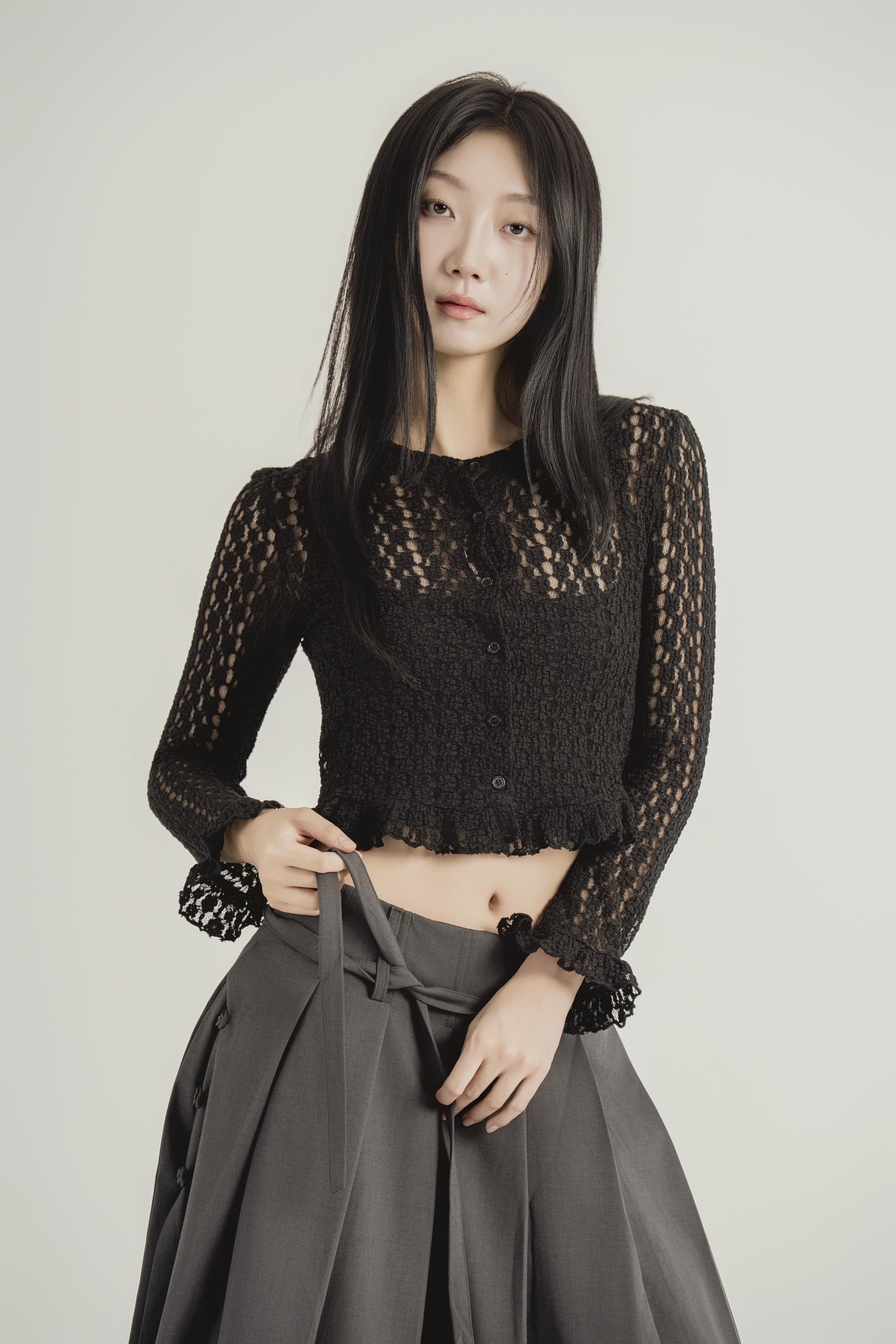 레이스 시어 크롭 가디건