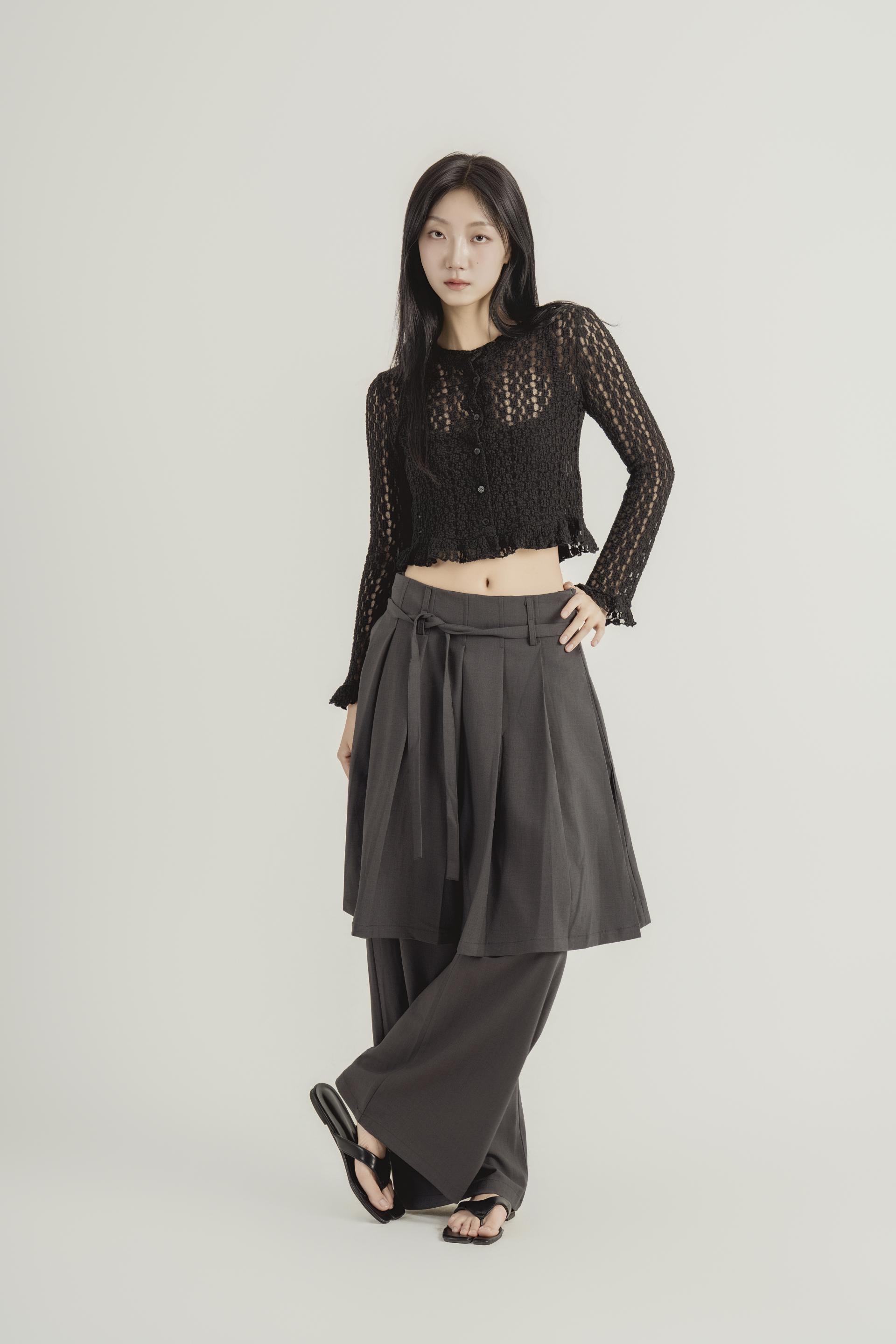 레이스 시어 크롭 가디건