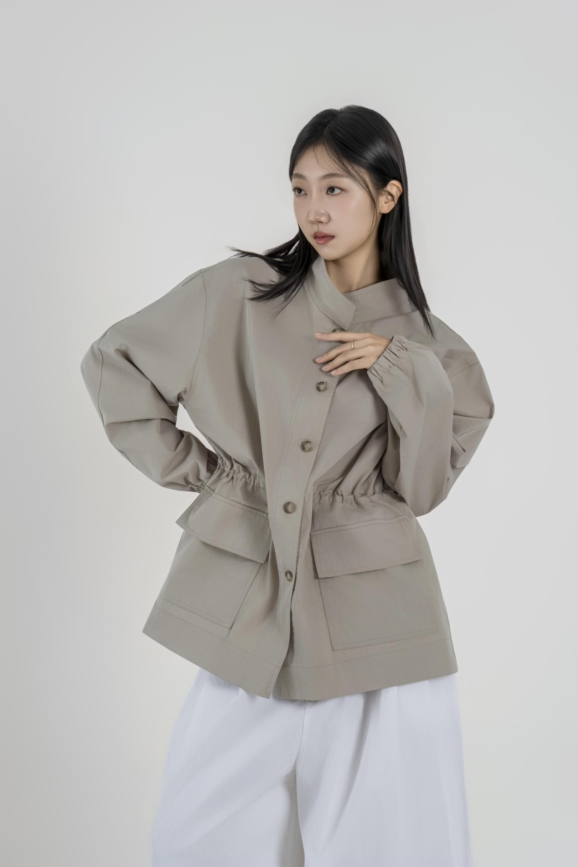 웨이스트 셔링 아웃포켓 필드 자켓