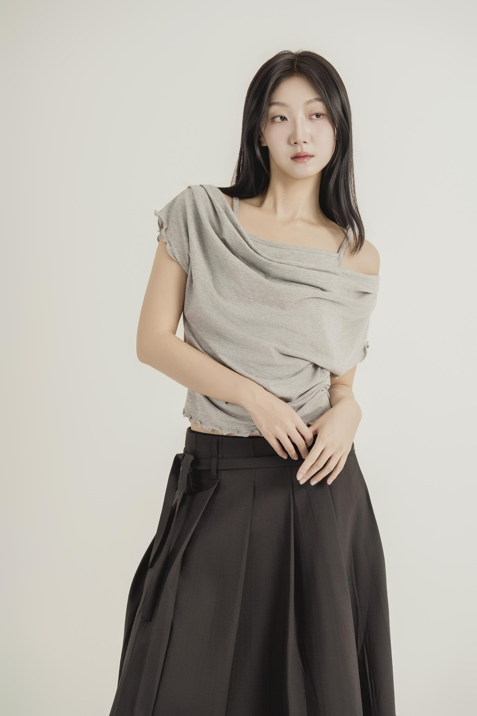 플리츠 레이어드 와이드 팬츠