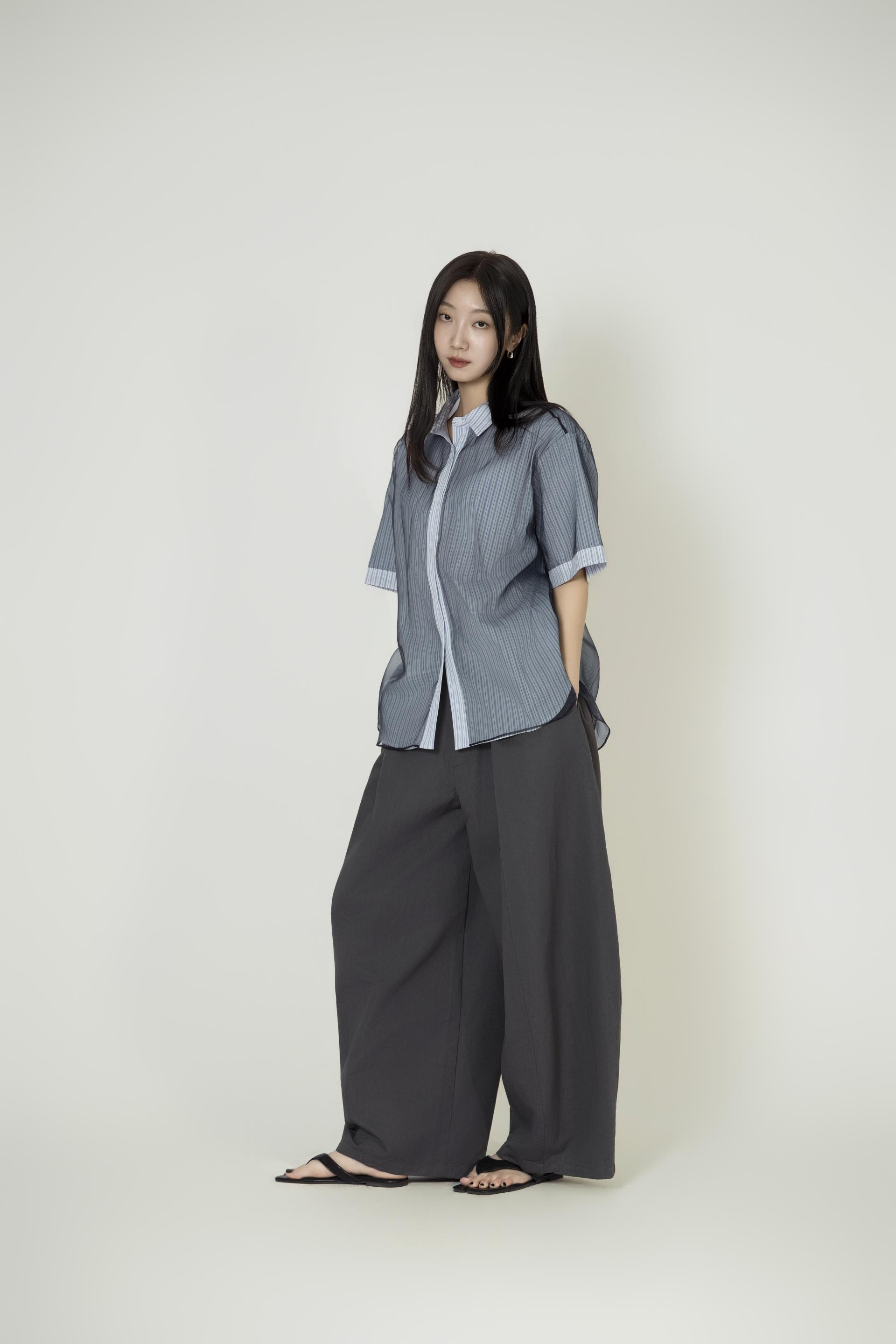 시스루 오간자 레이어드 셔츠