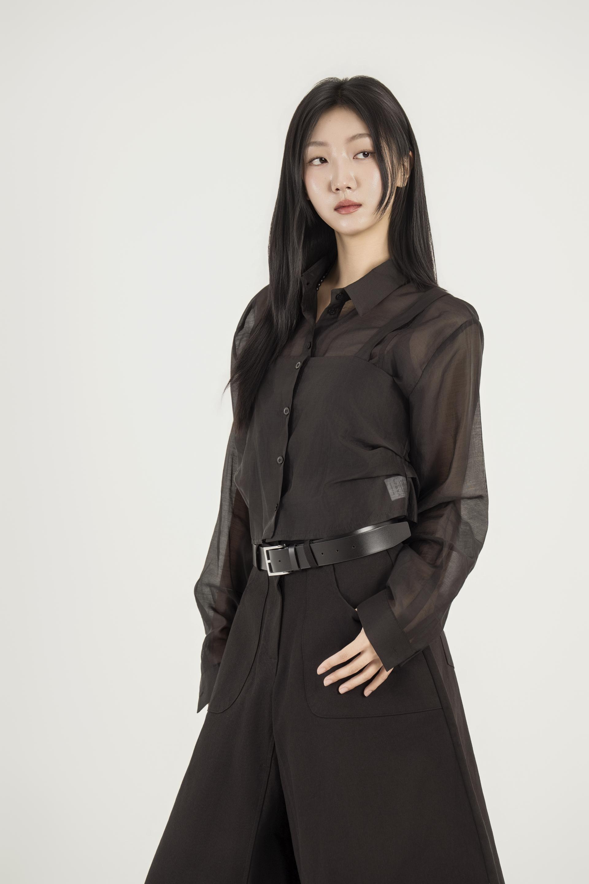 시스루 패널 레이어드 셔츠