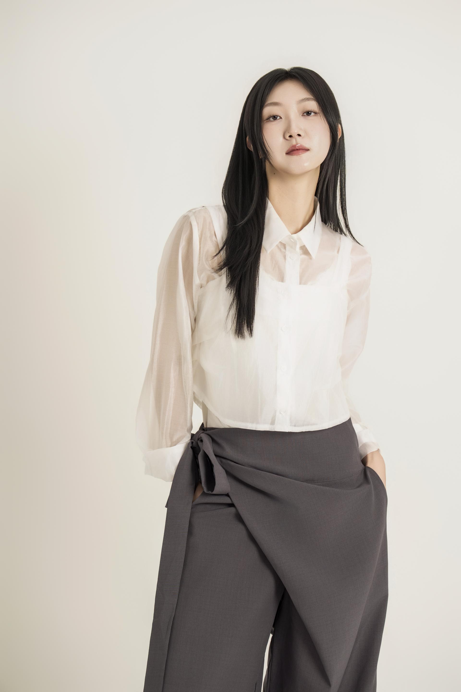 시스루 패널 레이어드 셔츠