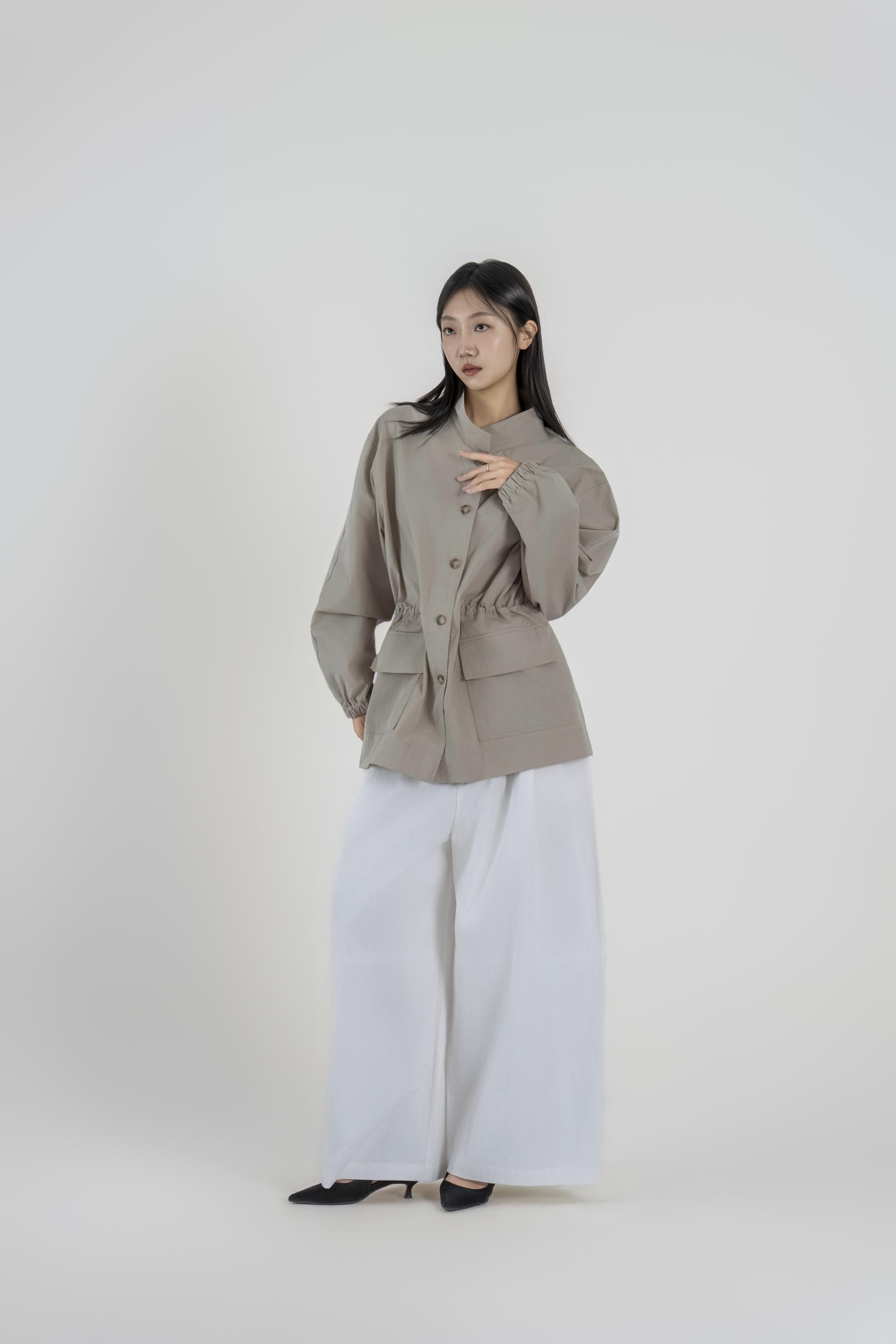 핀턱 볼륨 와이드 팬츠