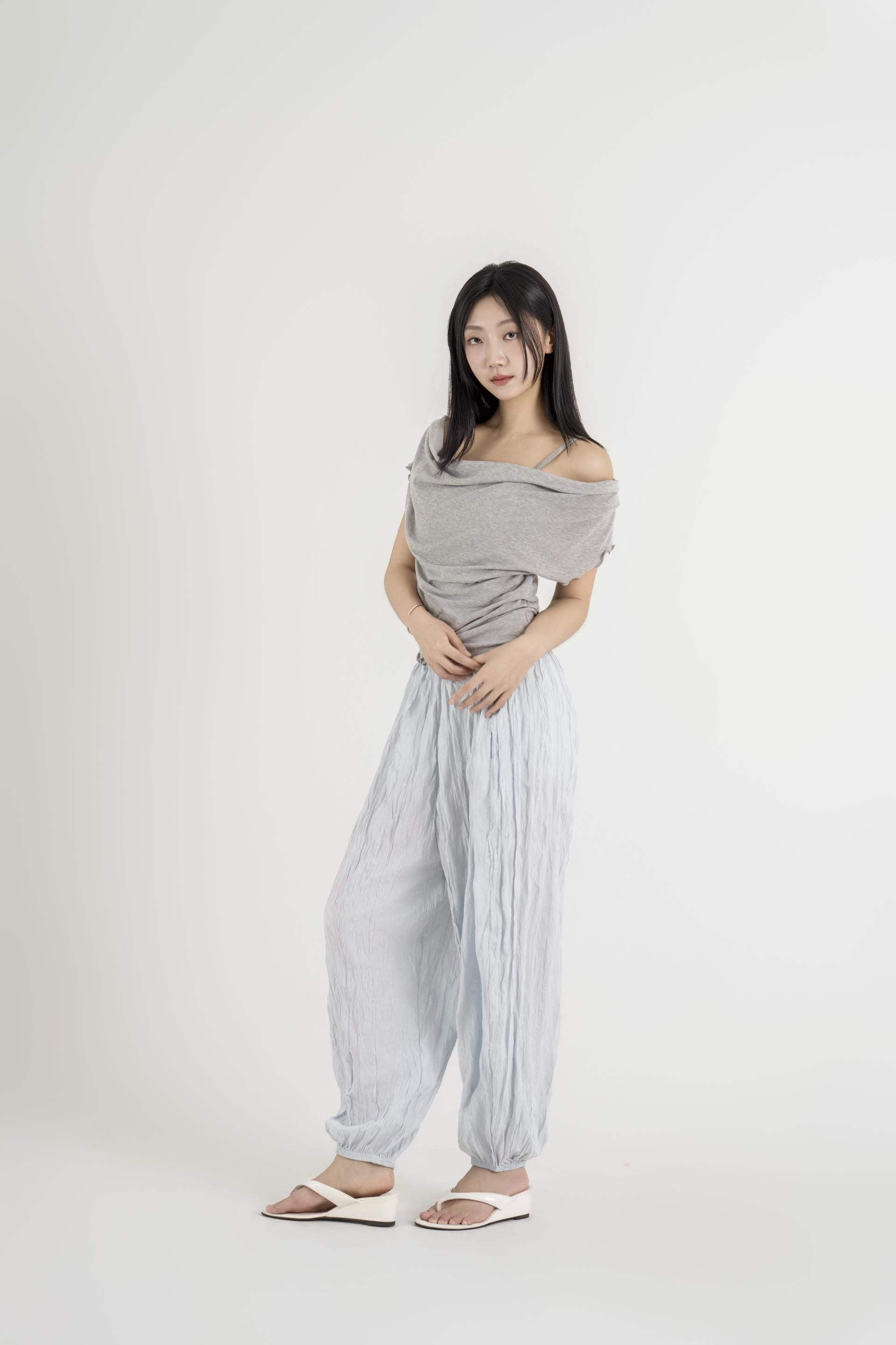 텍스처 볼륨 하렘 팬츠