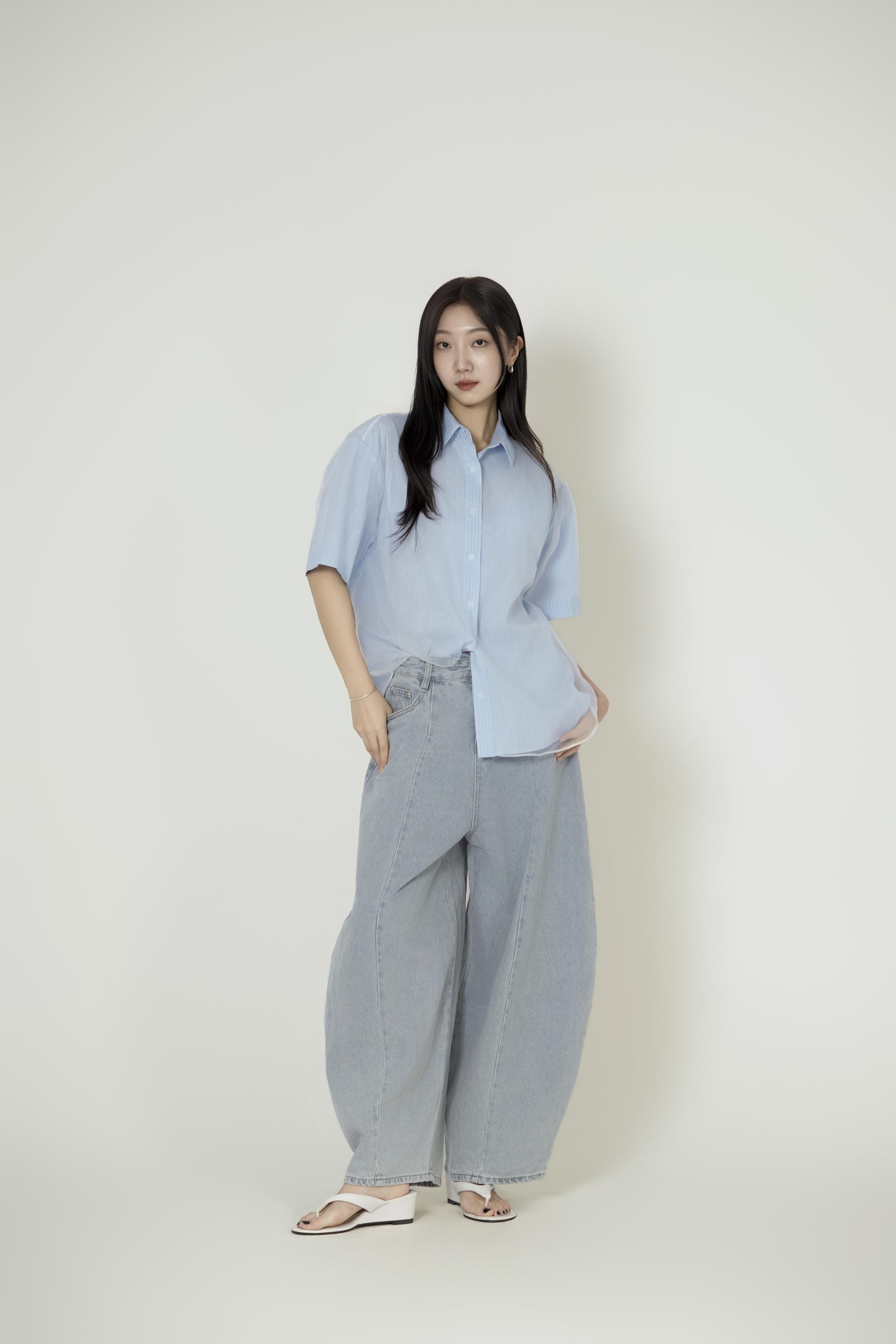시스루 오간자 레이어드 셔츠