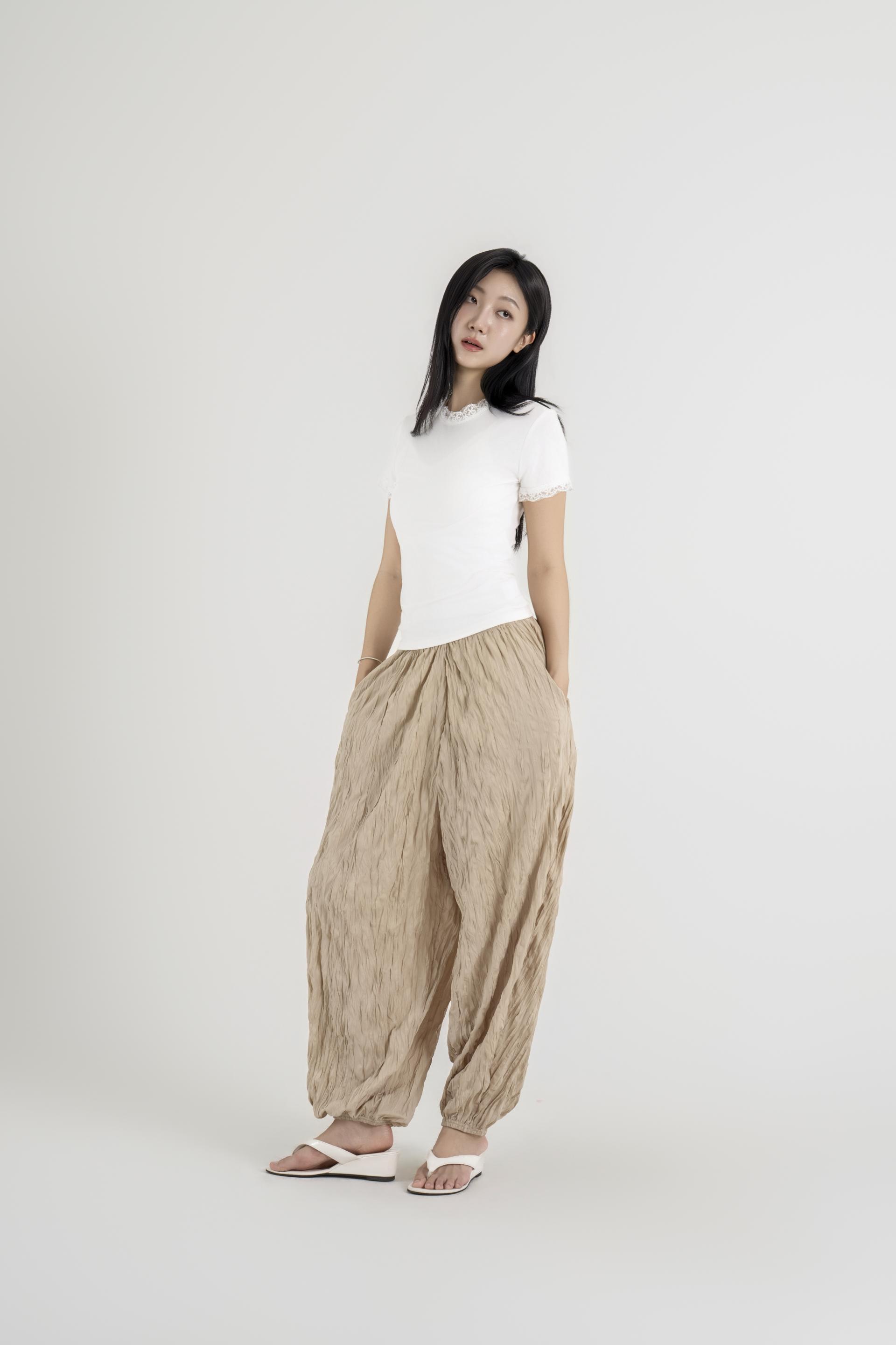 텍스처 볼륨 하렘 팬츠