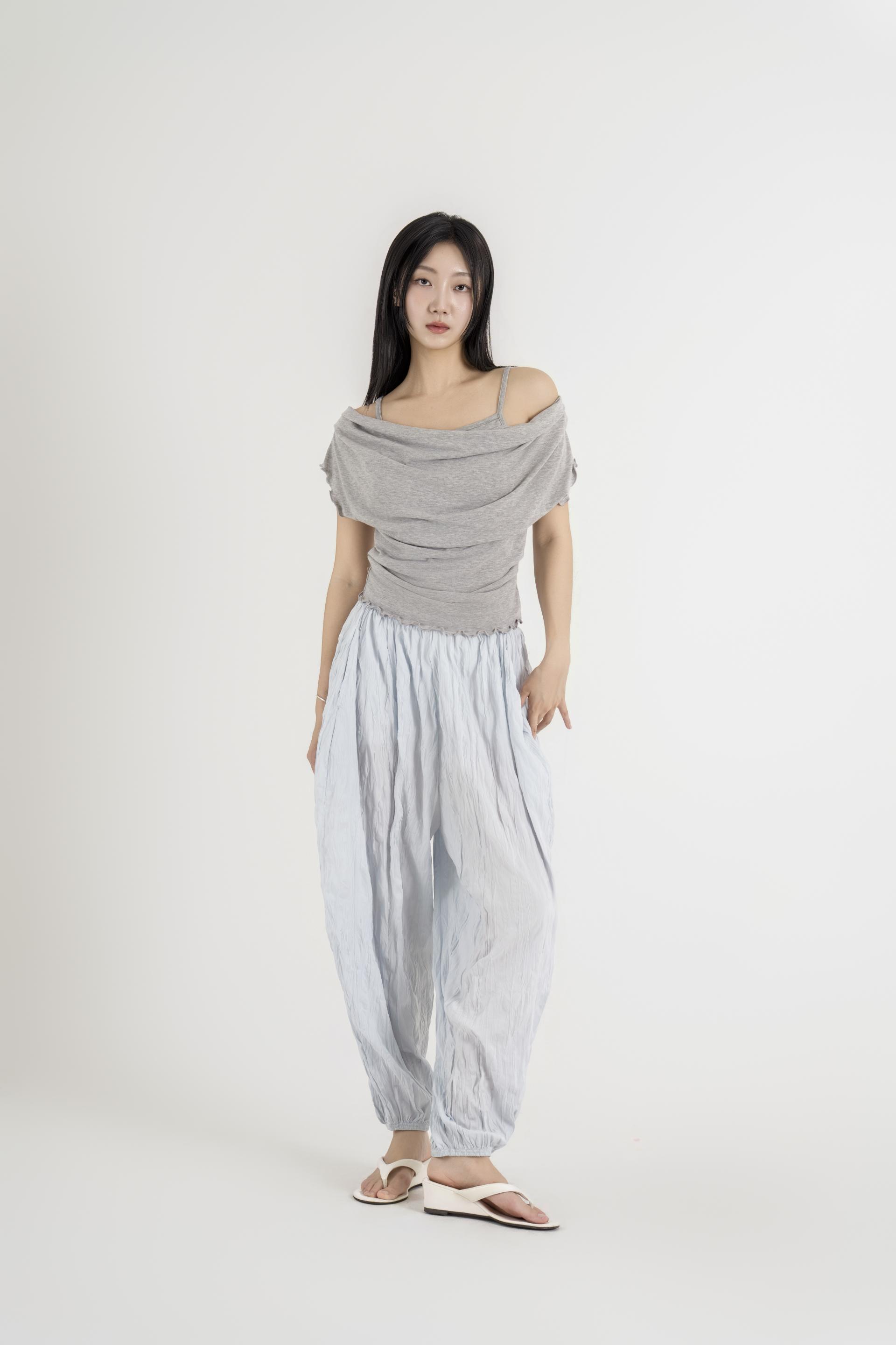 텍스처 볼륨 하렘 팬츠