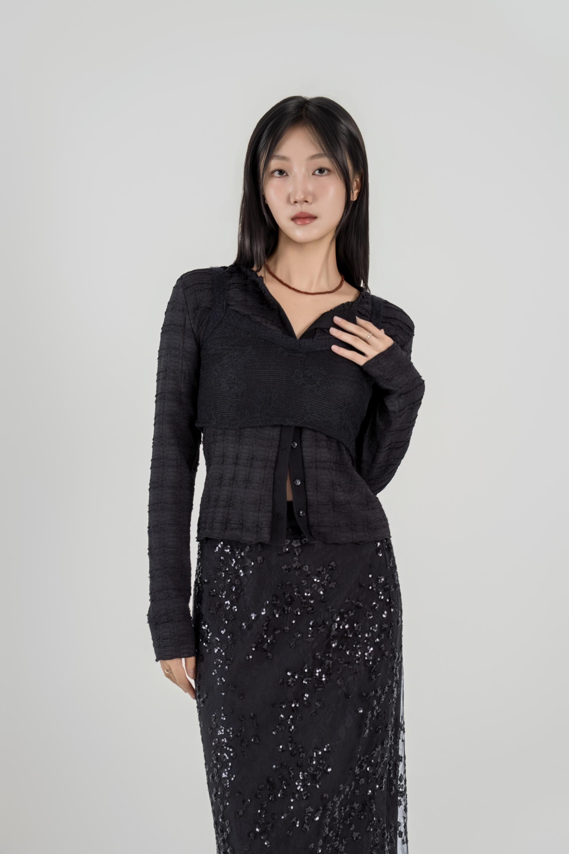 링클웨이브 시어 가디건