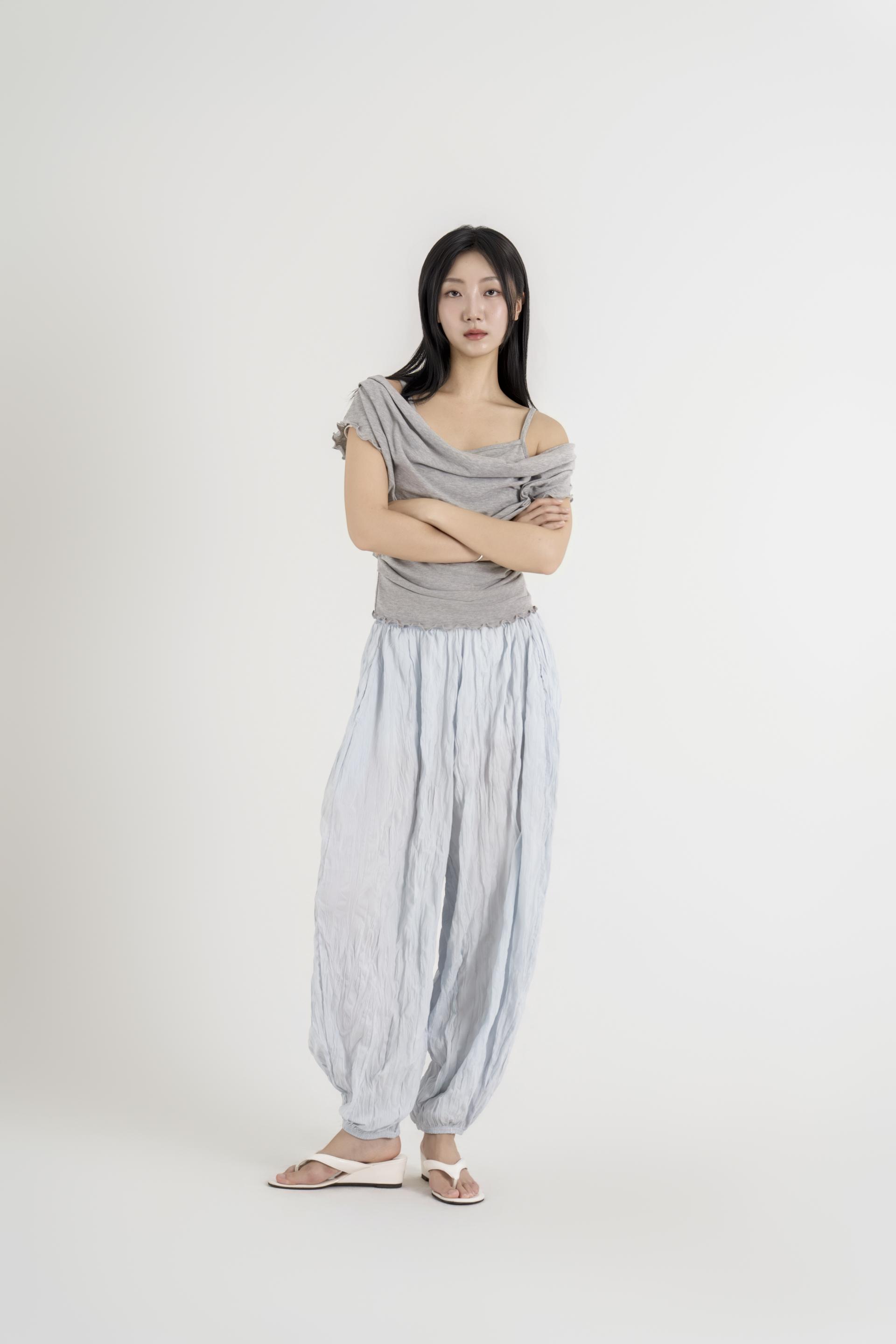 텍스처 볼륨 하렘 팬츠