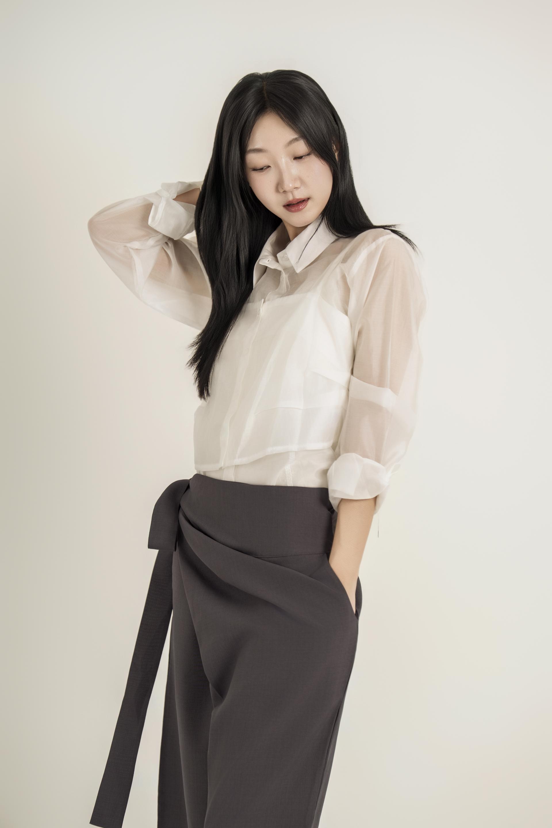시스루 패널 레이어드 셔츠