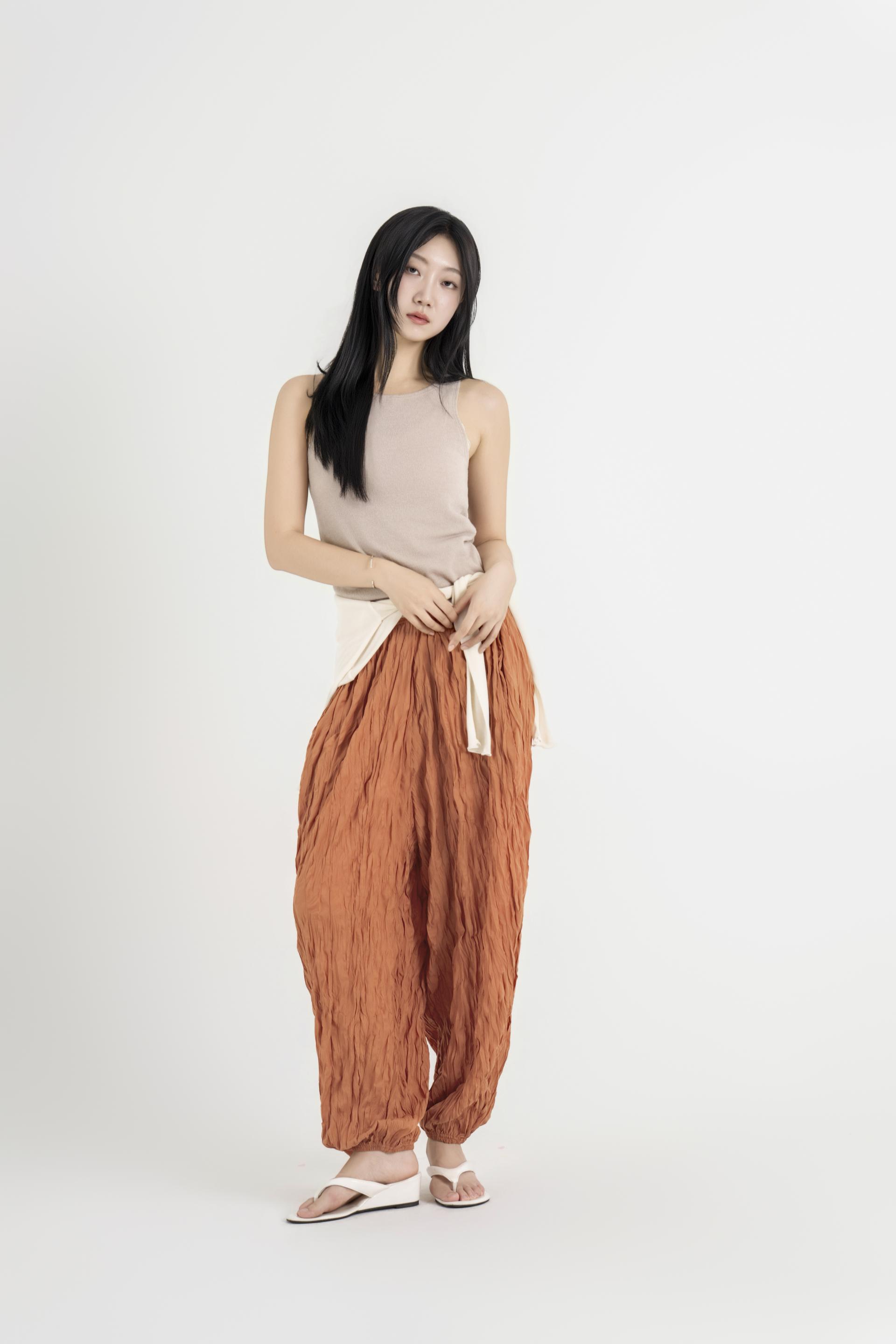 텍스처 볼륨 하렘 팬츠