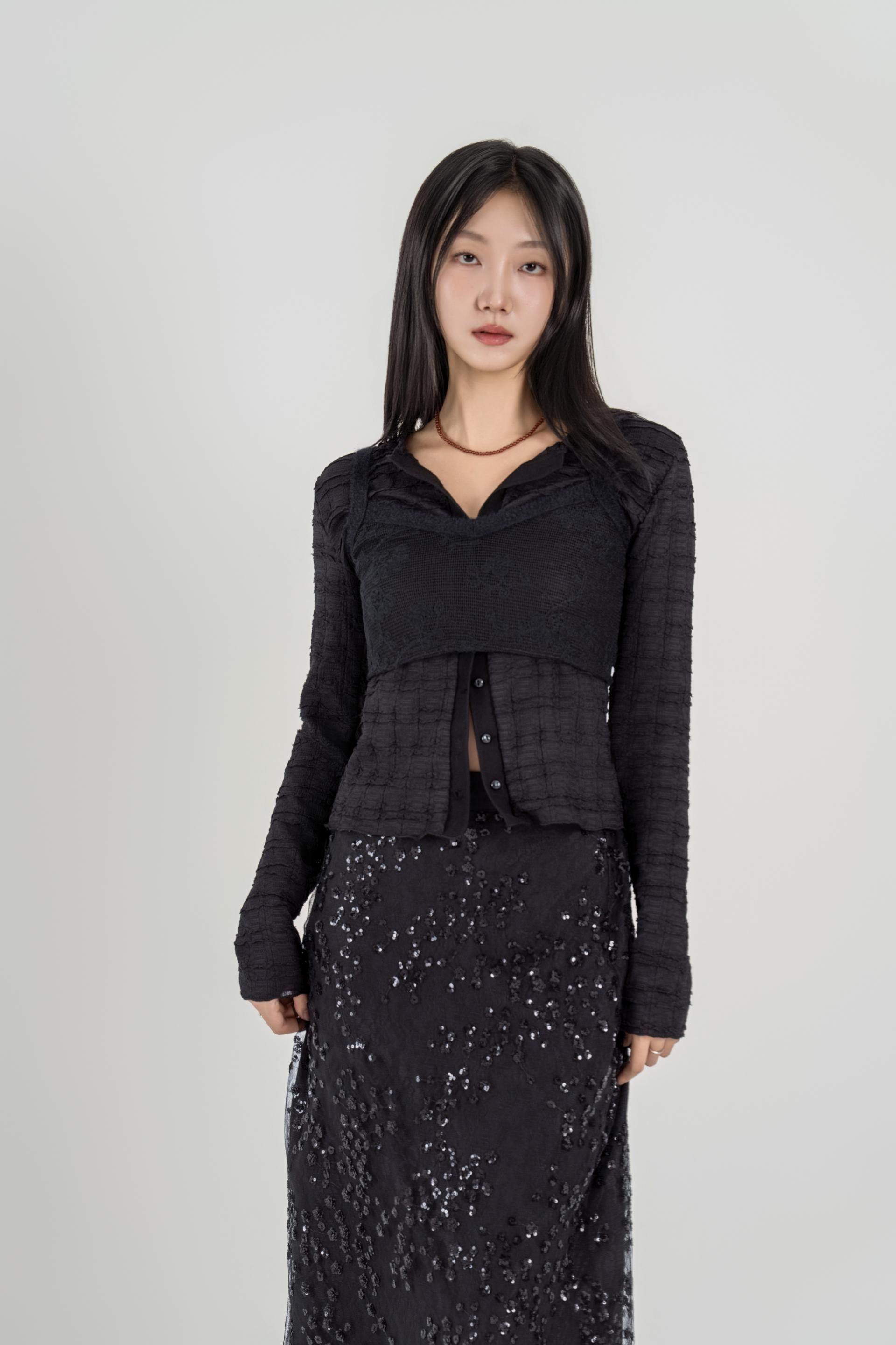 링클웨이브 시어 가디건