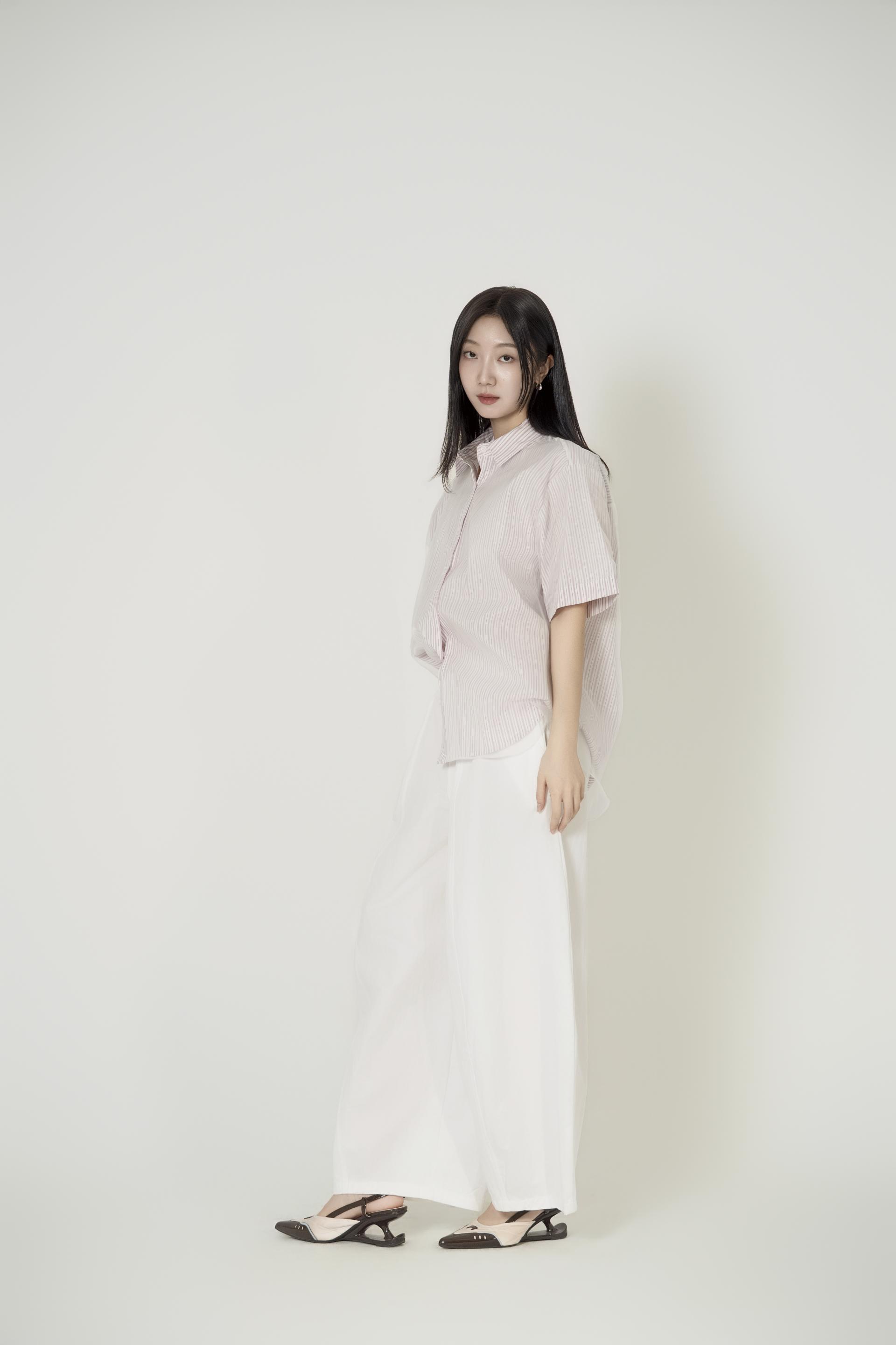 시스루 오간자 레이어드 셔츠
