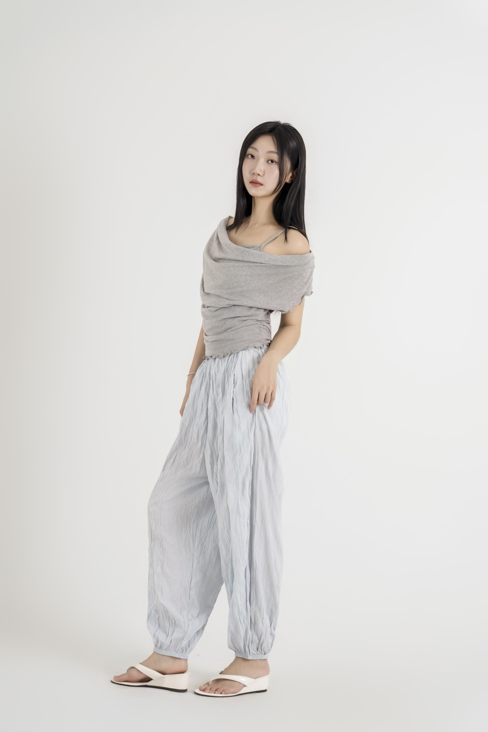 텍스처 볼륨 하렘 팬츠