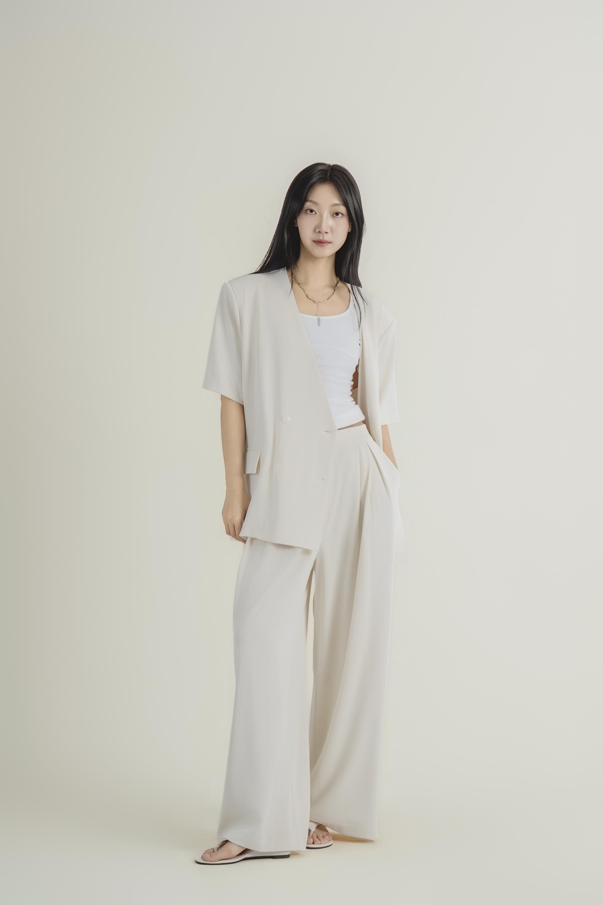 노카라 더블 와이드 팬츠 셋업