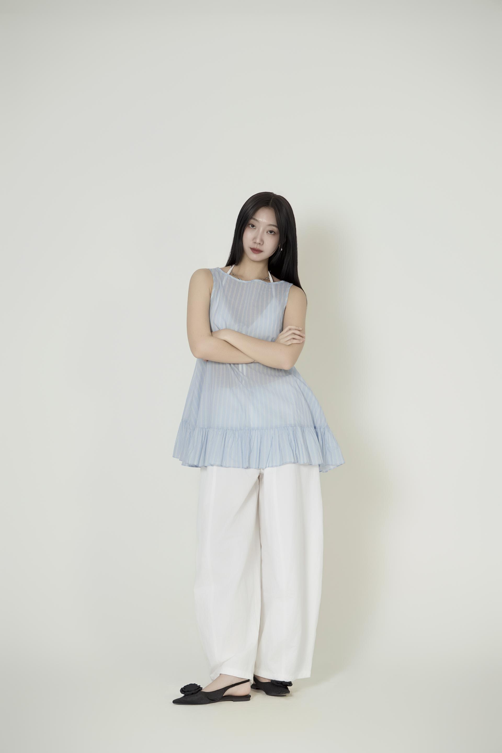 핀턱 와이드 롱 팬츠