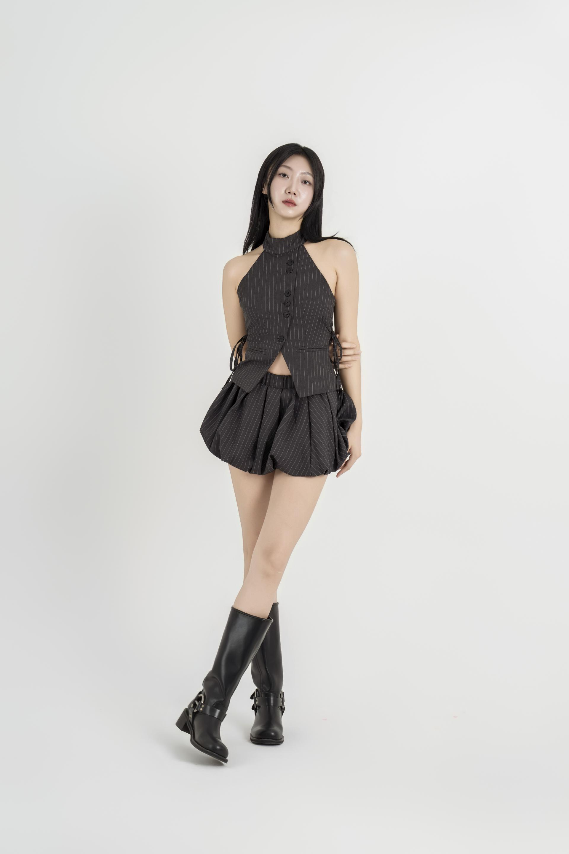 홀터 베스트 벌룬 셋업
