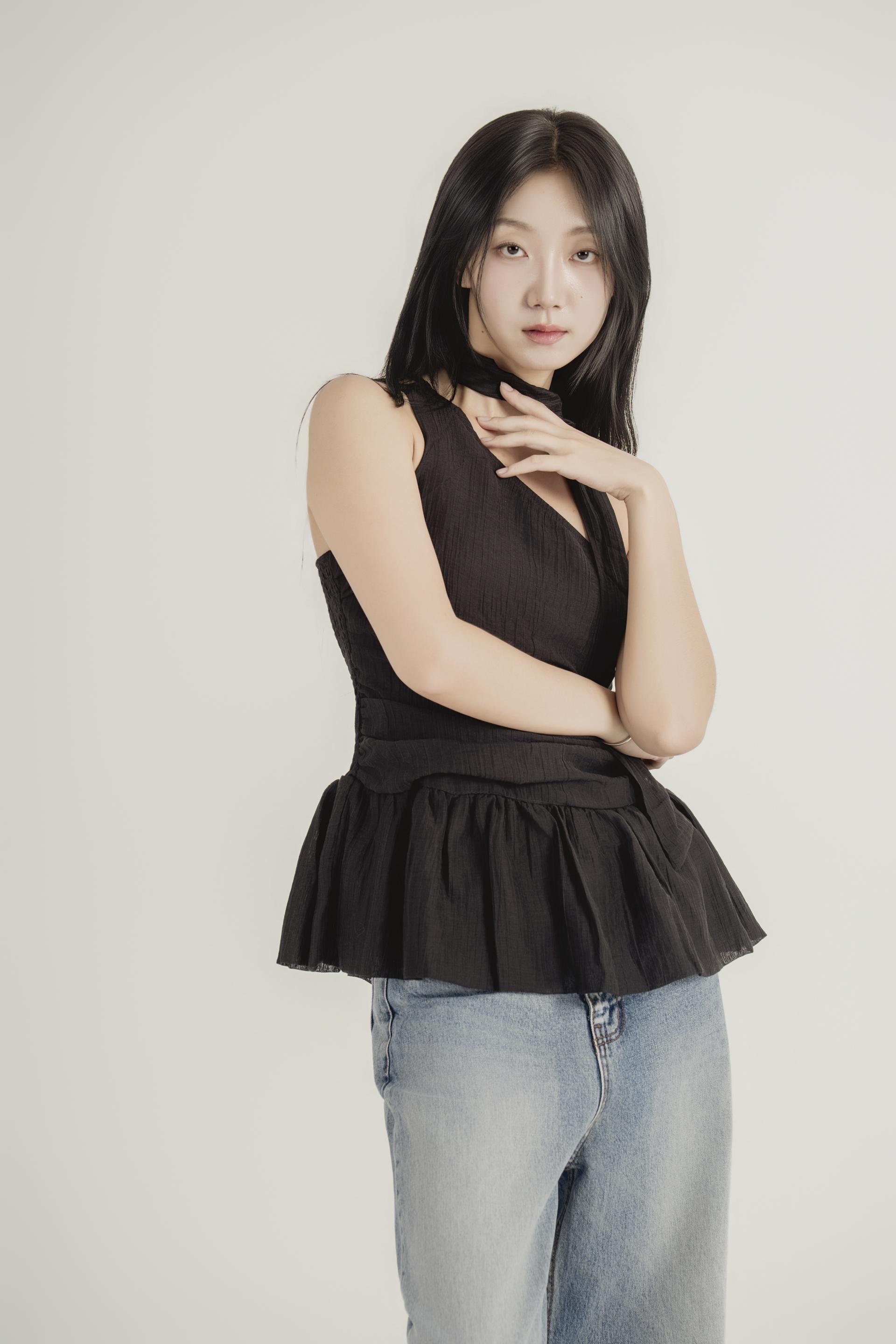 원숄더 타이 셔링 페플럼 톱