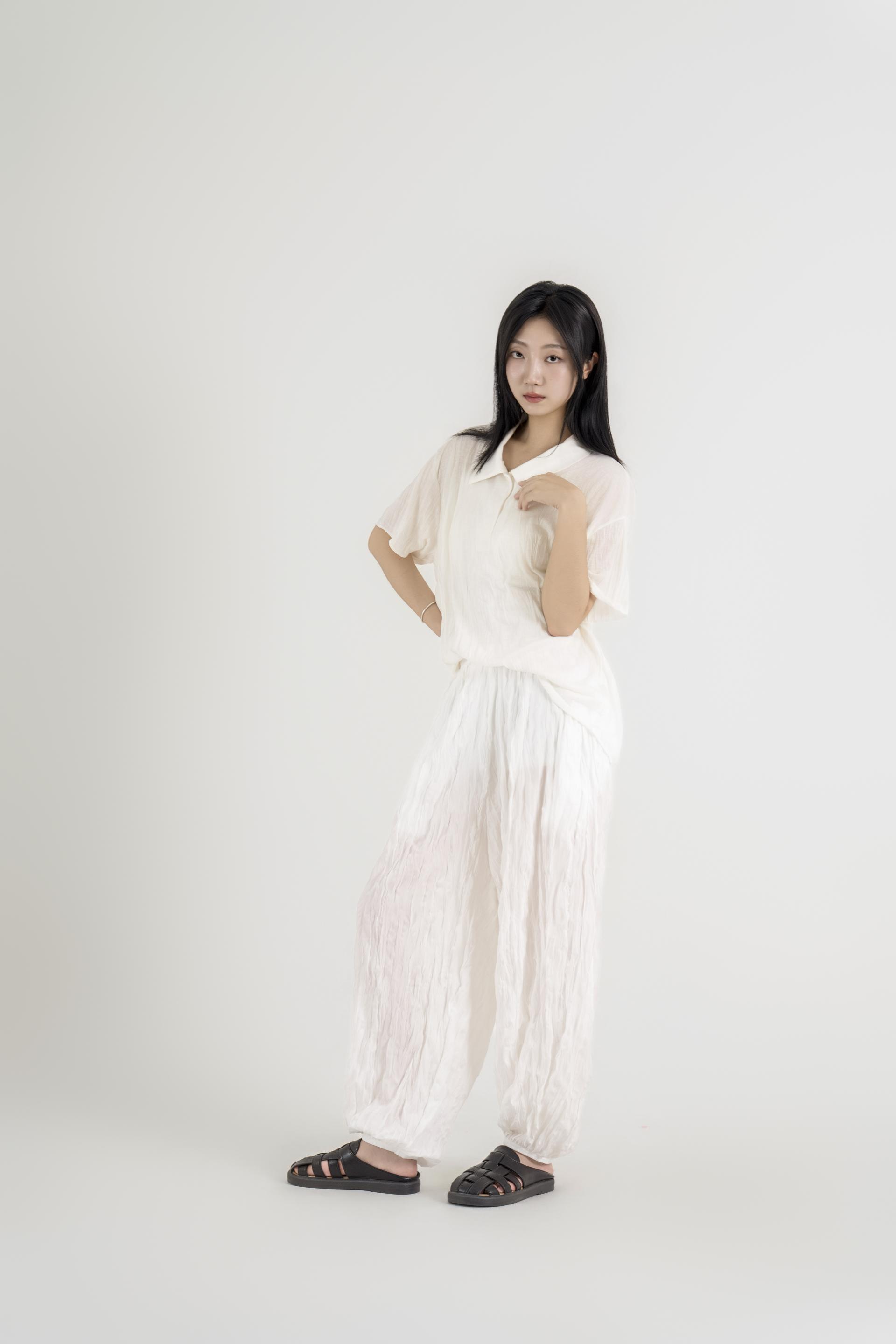 텍스처 볼륨 하렘 팬츠