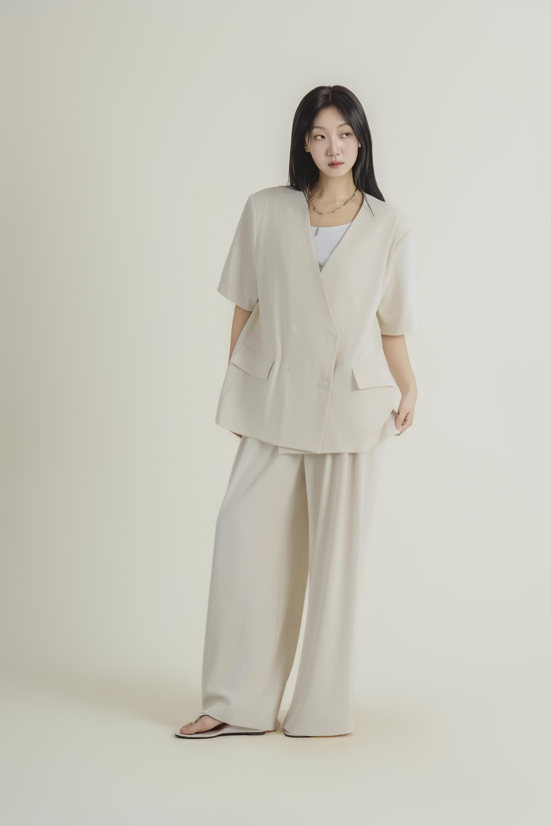 노카라 더블 와이드 팬츠 셋업