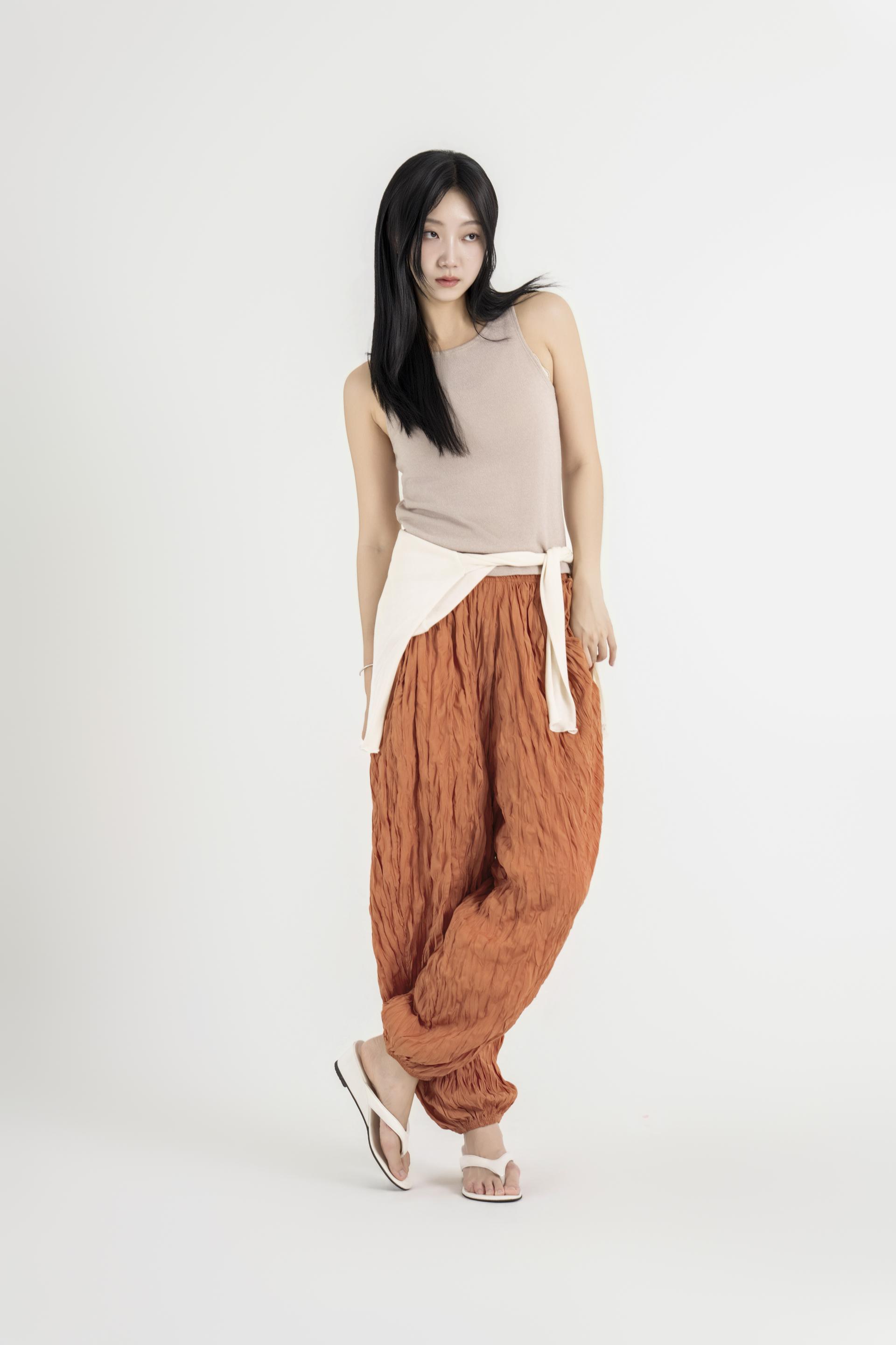 텍스처 볼륨 하렘 팬츠