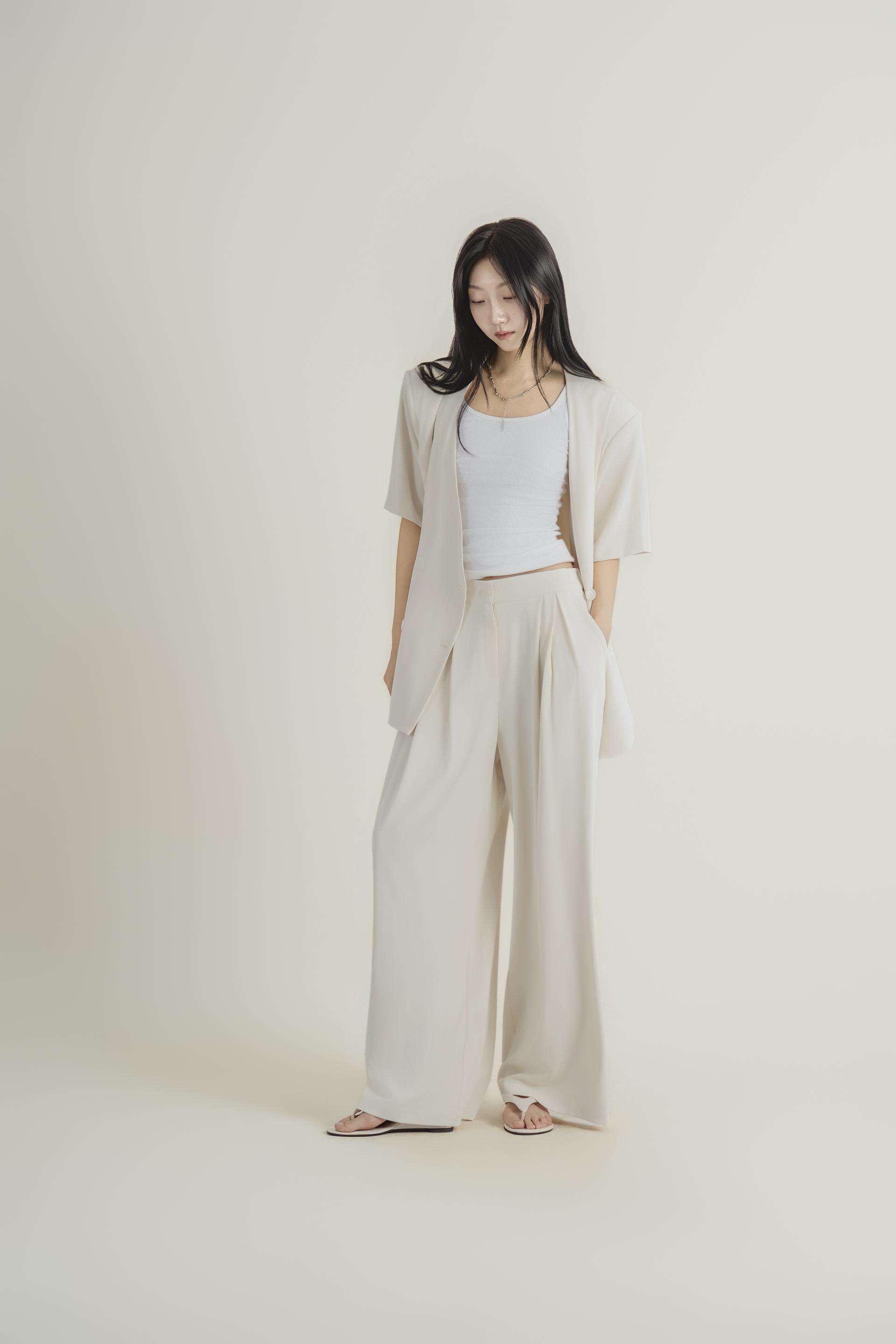 노카라 더블 와이드 팬츠 셋업