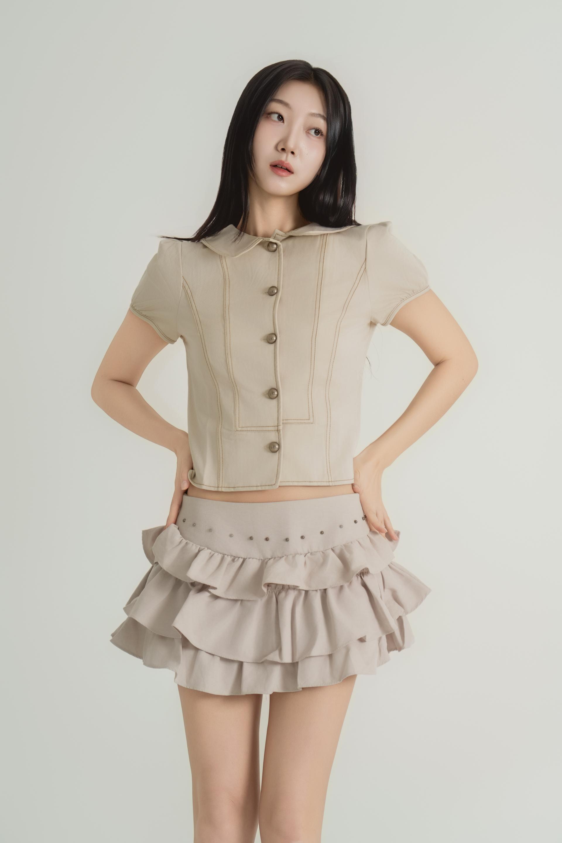 티어드러플 미니스커트 셋업