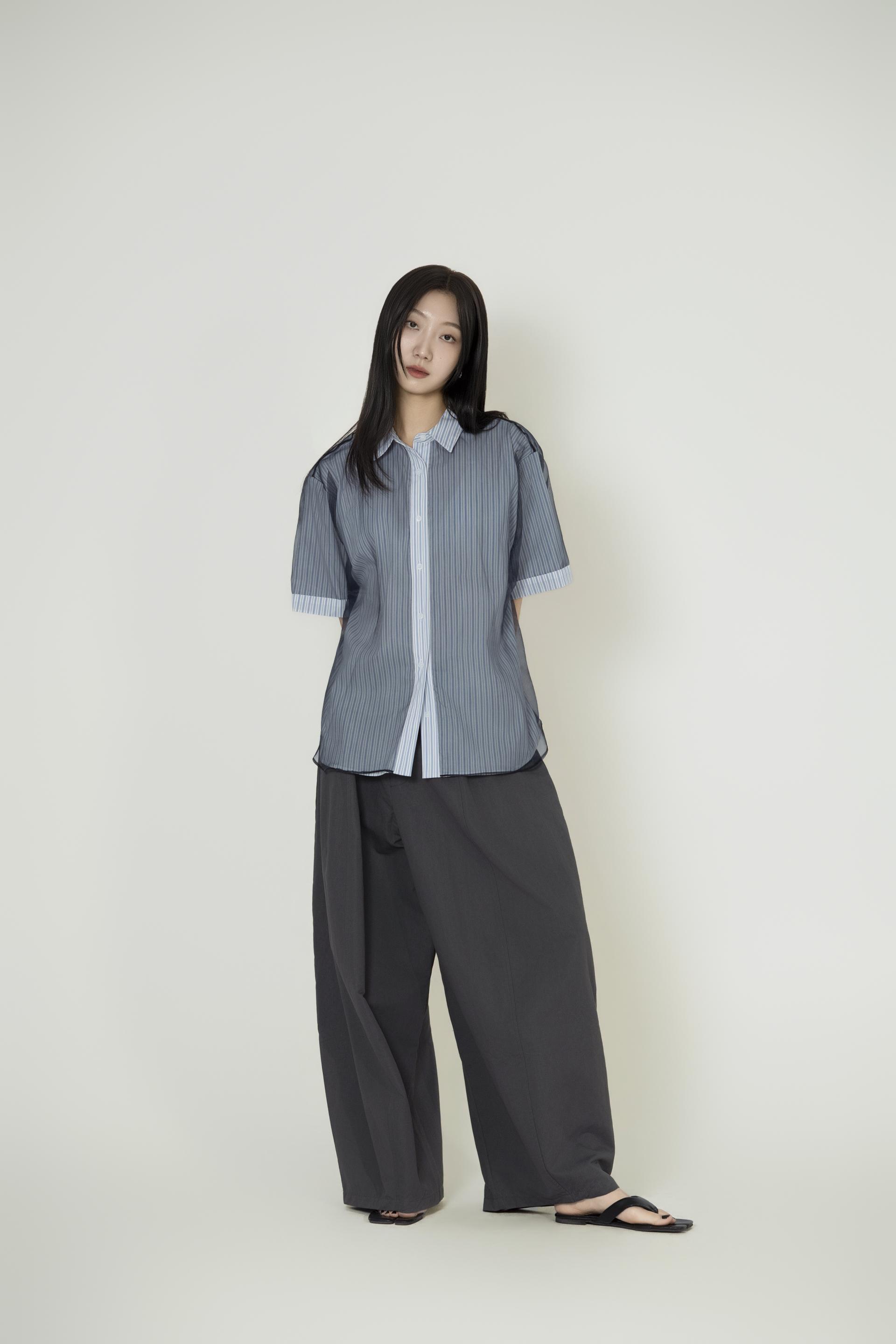 시스루 오간자 레이어드 셔츠