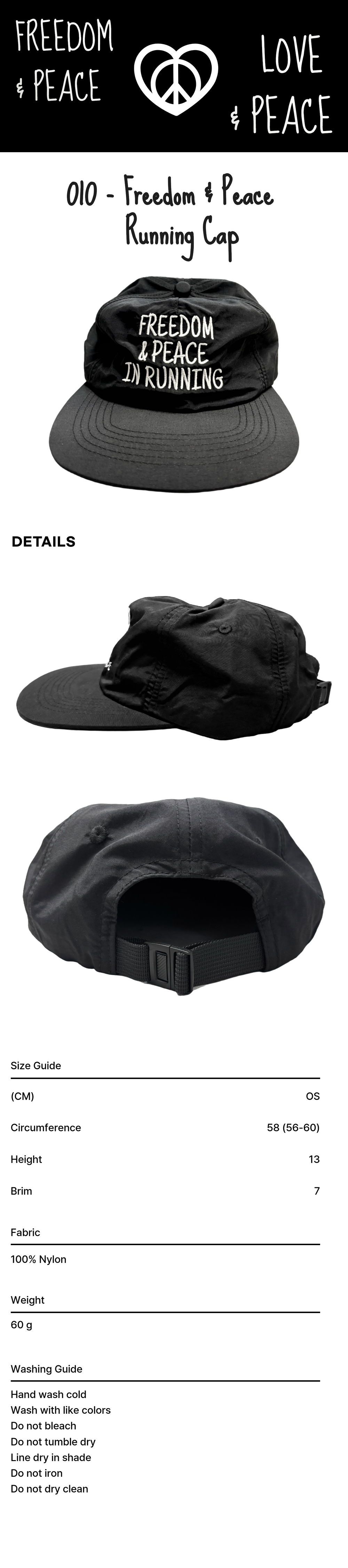 Freedom & Peace Running Cap