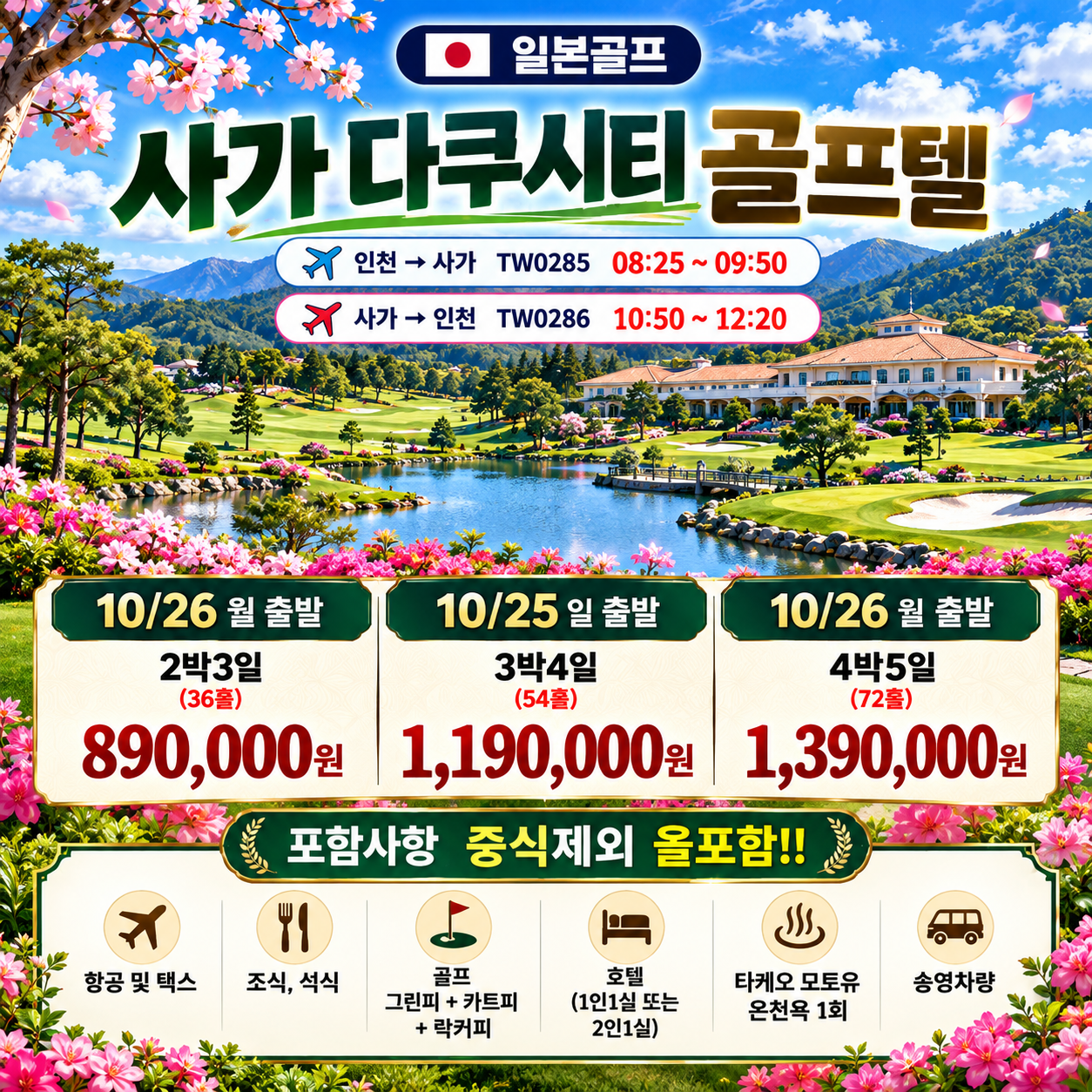 ✔️사가 다쿠시티 다색골프 [10월 특가]