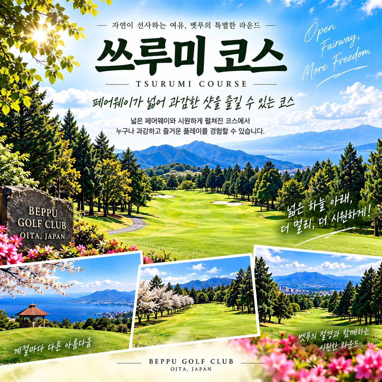 ⛳온천도시 벳푸 시티 호텔 3색 골프<3박4일>⛳