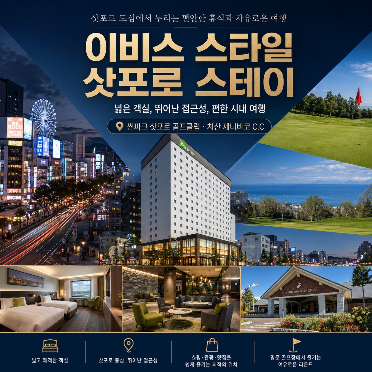 ⛳삿포로 시내 2색 실속 골프⛳