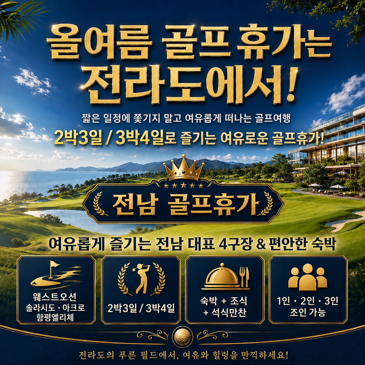 ⛳️전남 2박/3박 골프휴가 특가📅6차 모객 진행 중