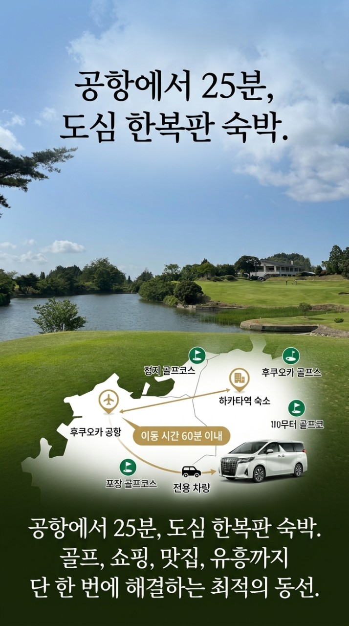 ⛳️ 후쿠오카 시내 3색 골프 & 자유여행 ⛳️