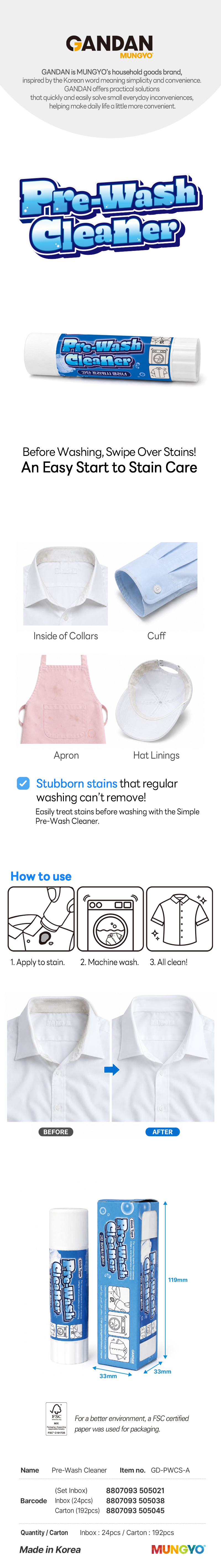 Pre-Wash Cleaner