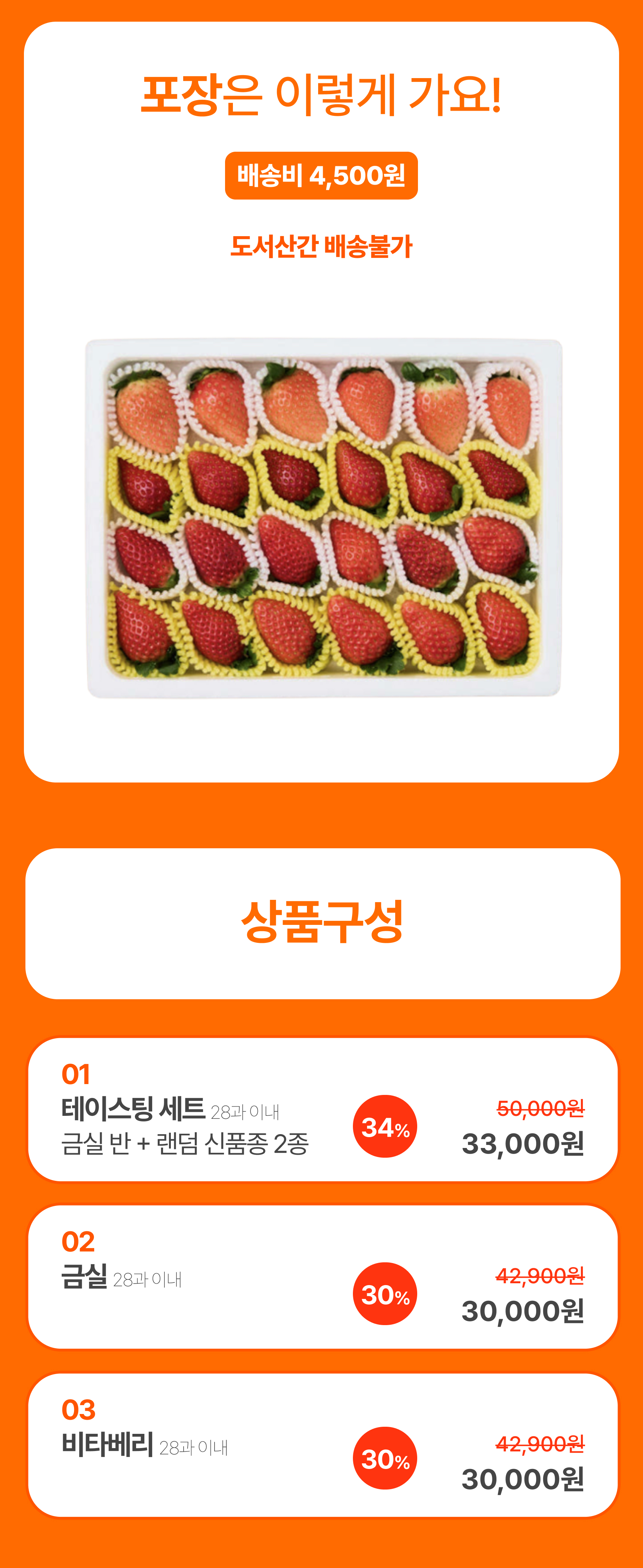 프리미엄 딸기(금실/비타베리/신품종)