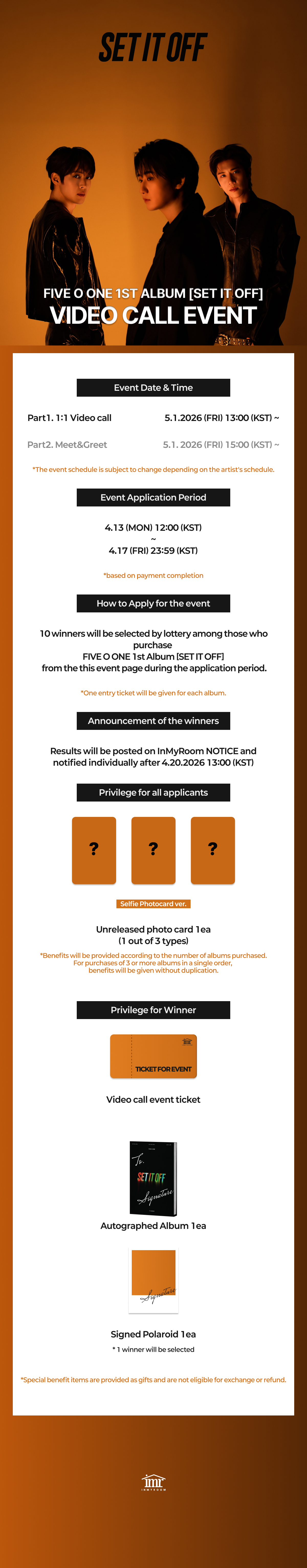 FIVE O ONE 1st Album [SET IT OFF] Release Video Call Event