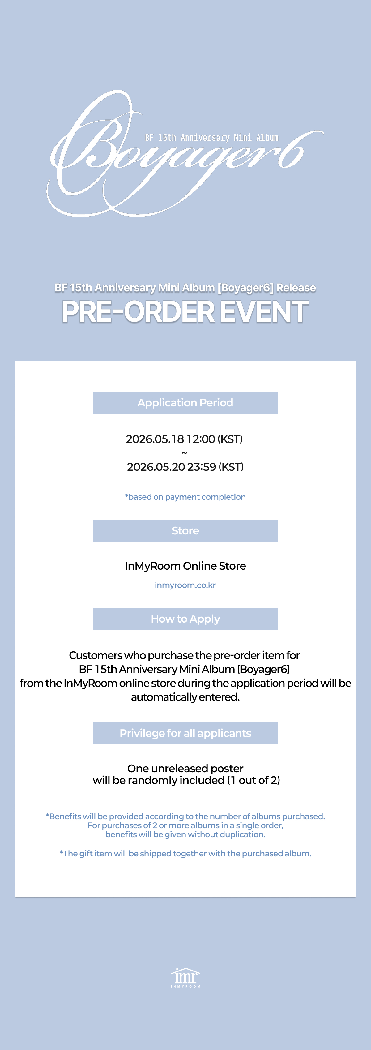 [Pre-order] BF (보이프렌드) 15th Anniversary Mini Album [Boyager6] Release Video Call Event