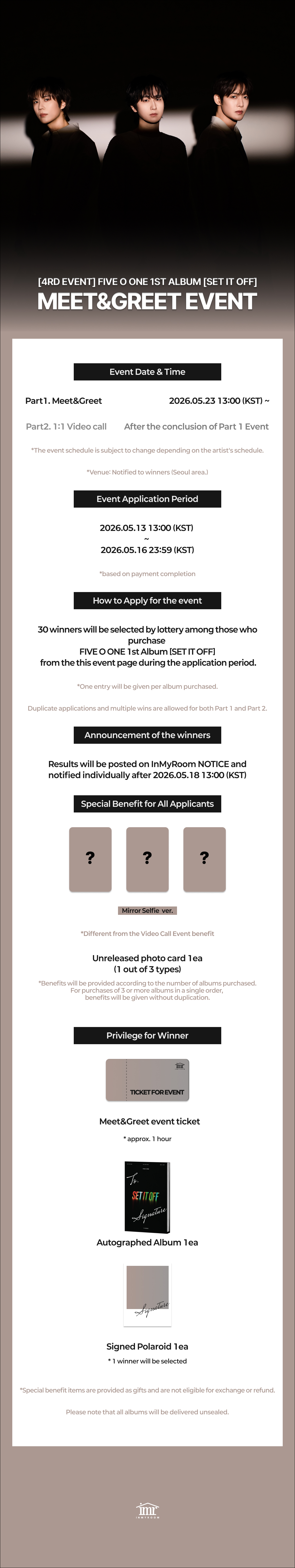 FIVE O ONE 1st Album [SET IT OFF] Release Meet&Greet Event