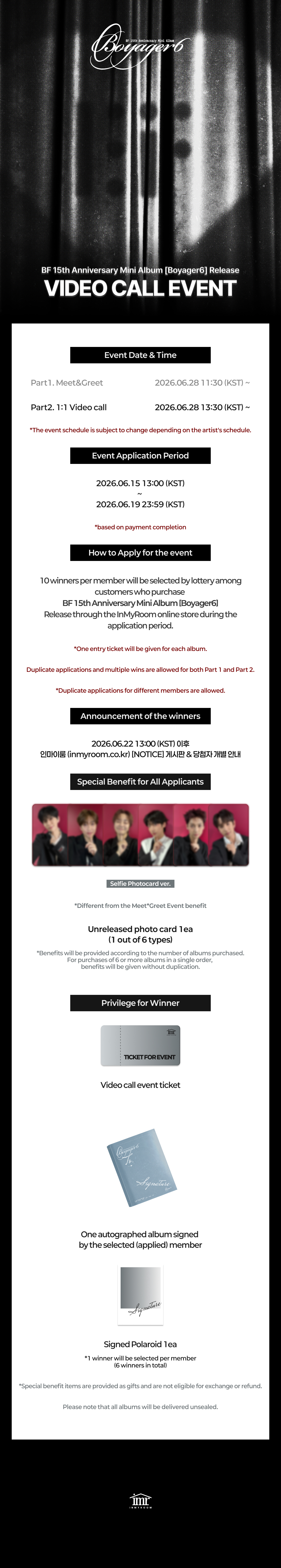 BF (보이프렌드) 15th Anniversary Mini Album [Boyager6] Release Video Call Event