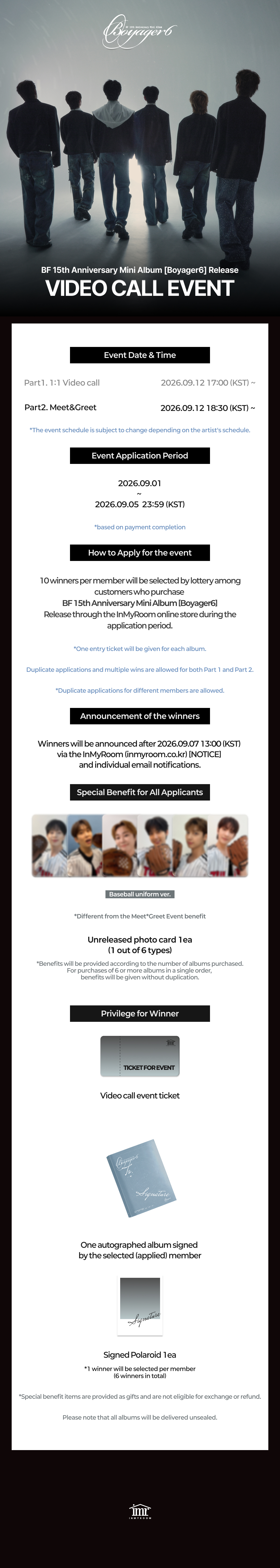 BF (보이프렌드) 15th Anniversary Mini Album [Boyager6] Release Video Call Event