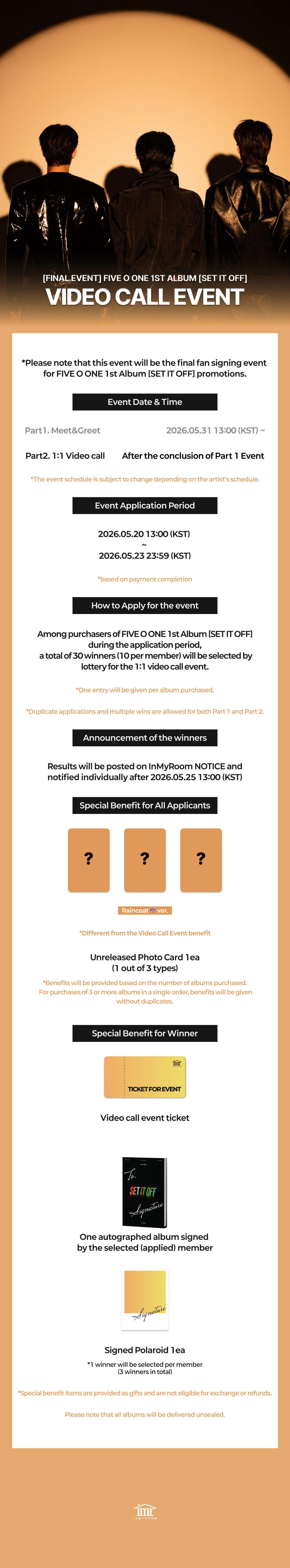 FIVE O ONE 1st Album [SET IT OFF] Release Video Call Event